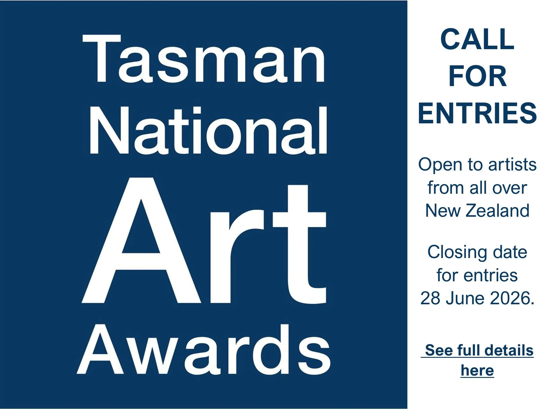 Tasman National Art Awards - Call for entries (Copy)