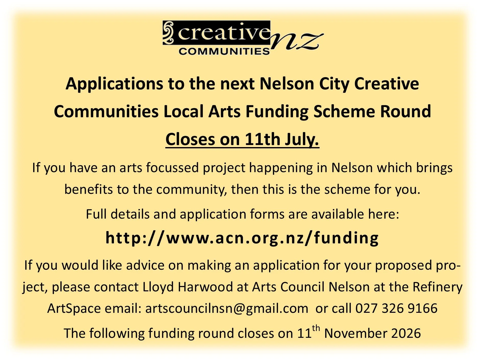 CCS Local Arts Funding - Call for applications..