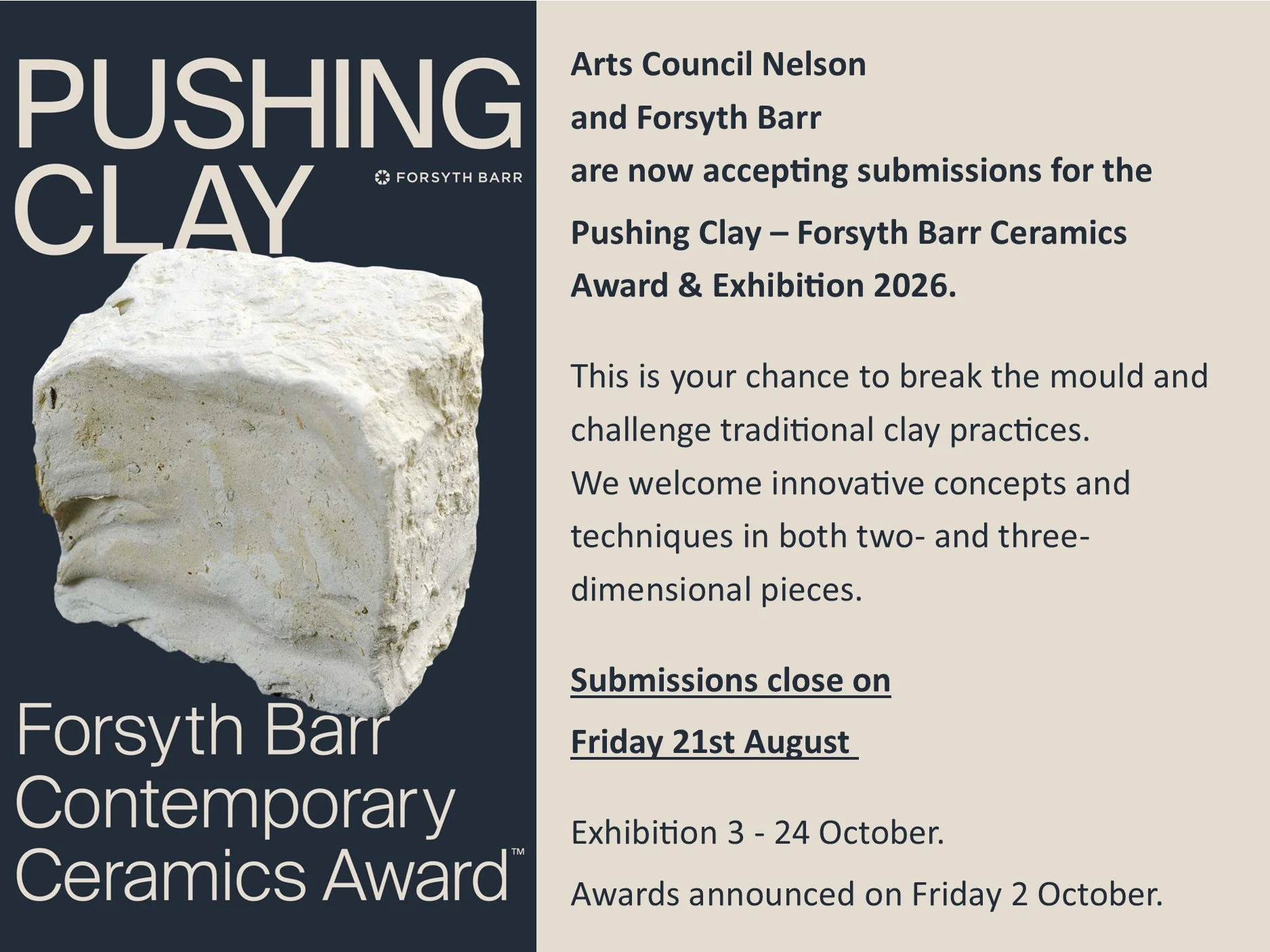 Pushing Clay - Forsyth Barr Ceramics Awards