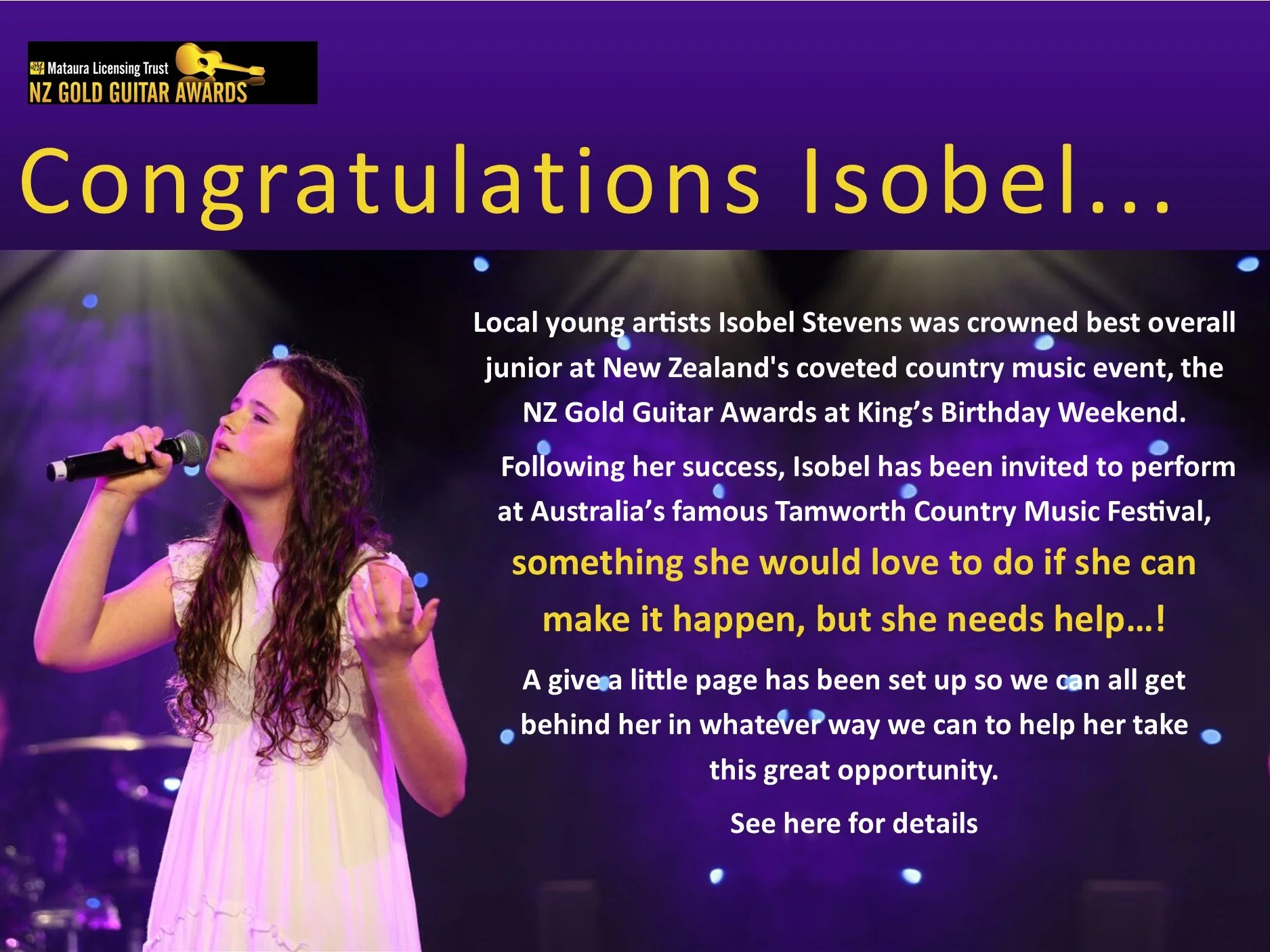 Give a little for Isobel