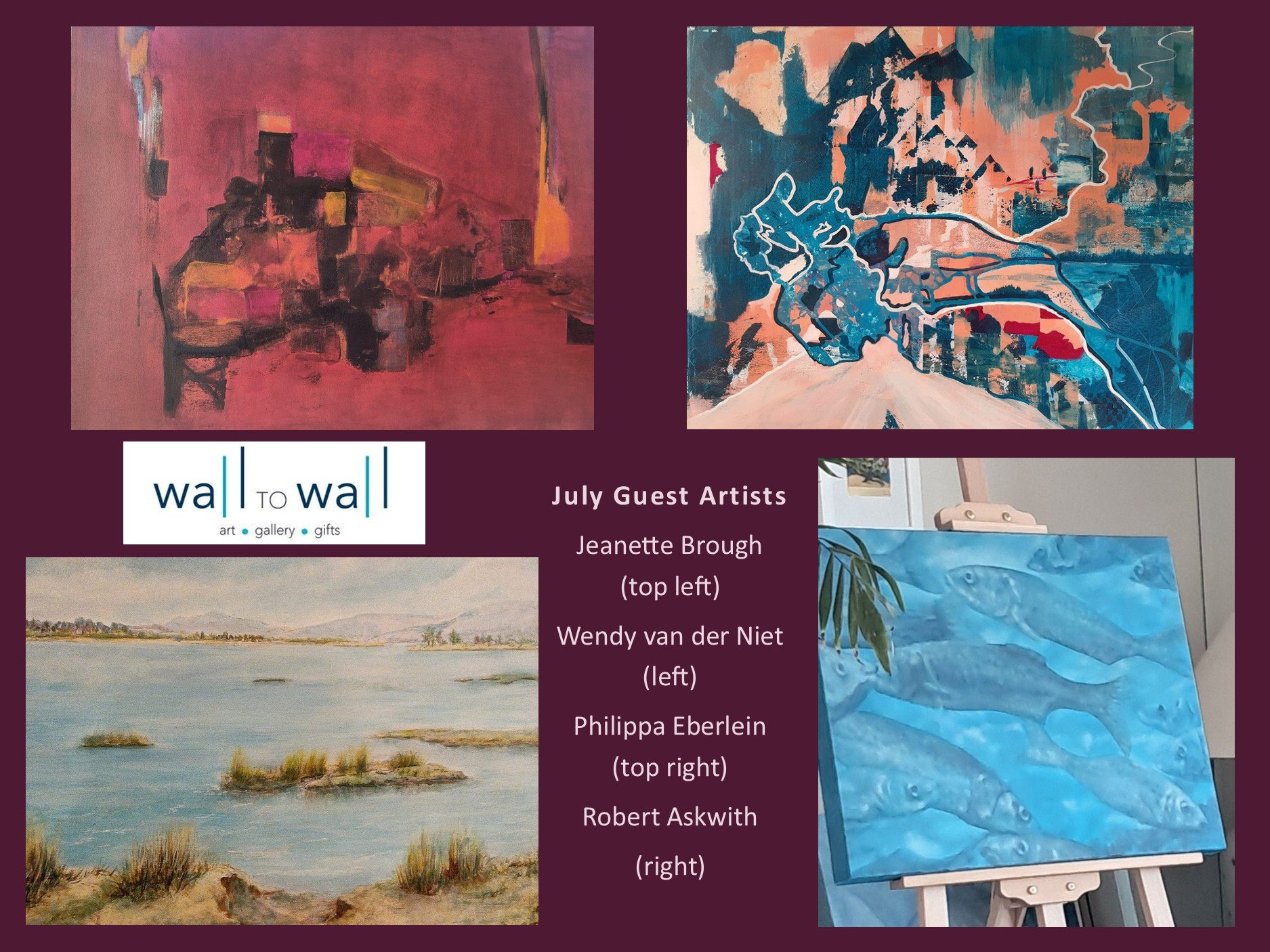 Guest Artists for July at Wall to Wall