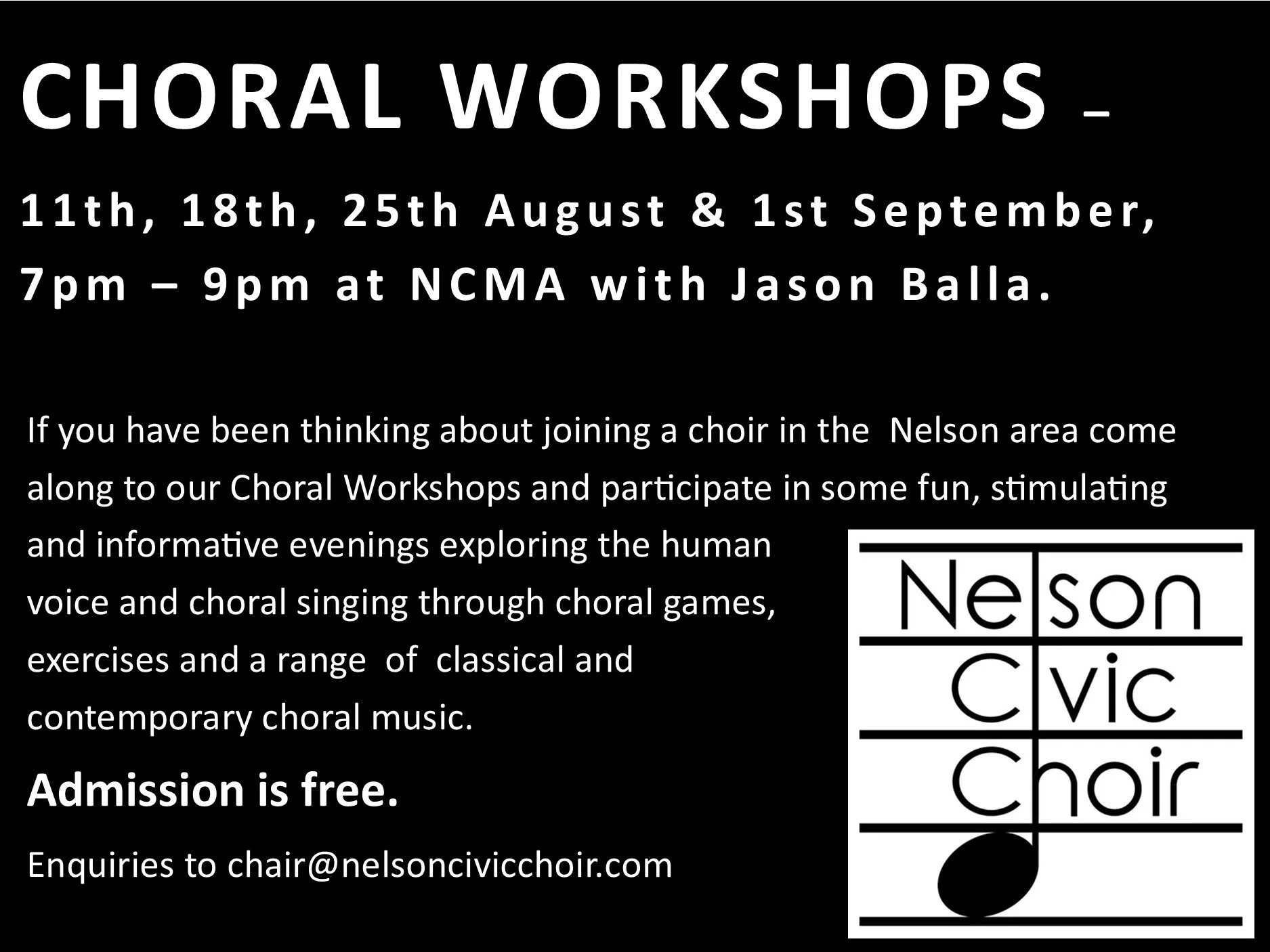 Free Choral Workshops at NCMA