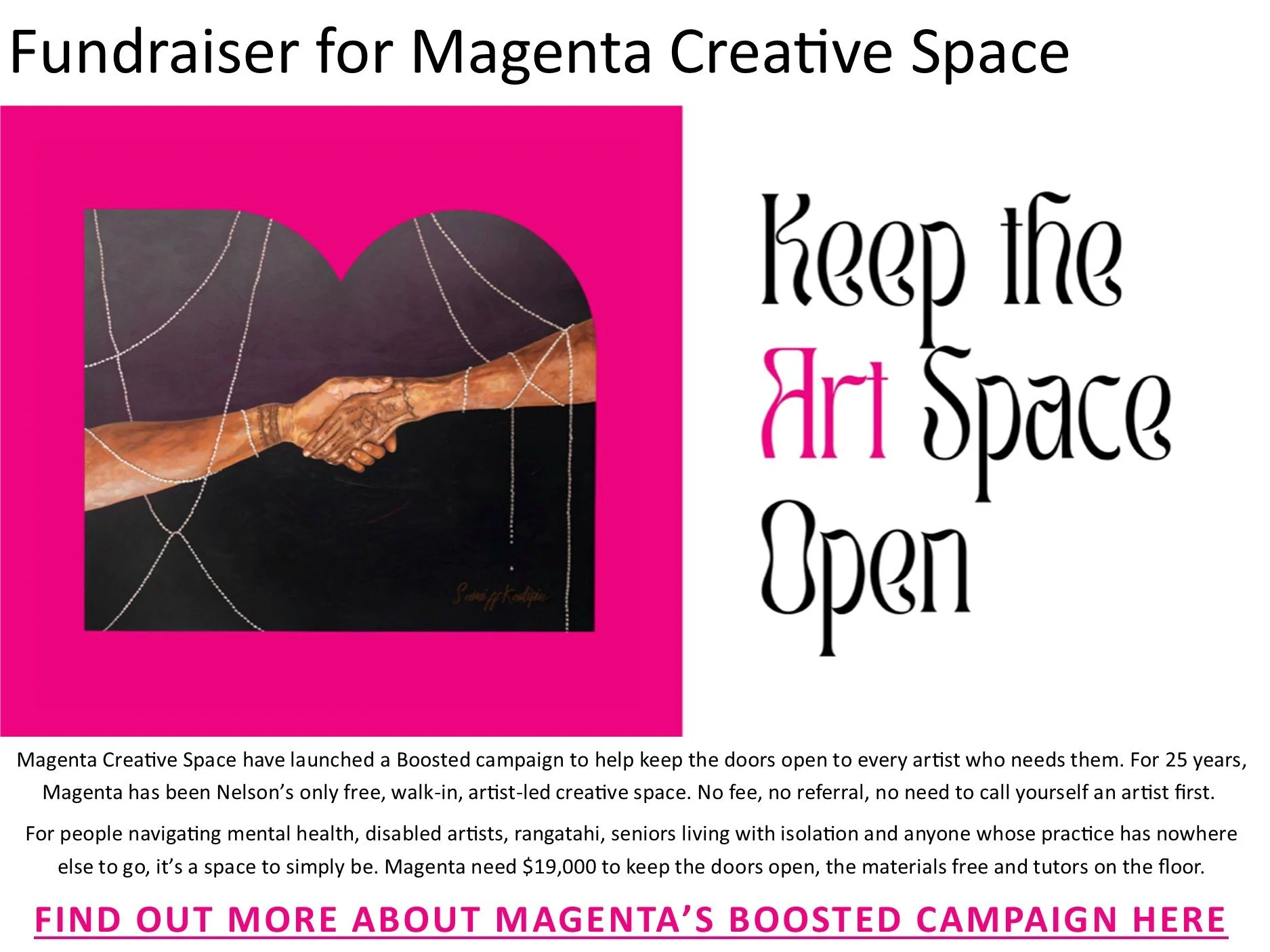 Holding on to Magenta Creative Space..