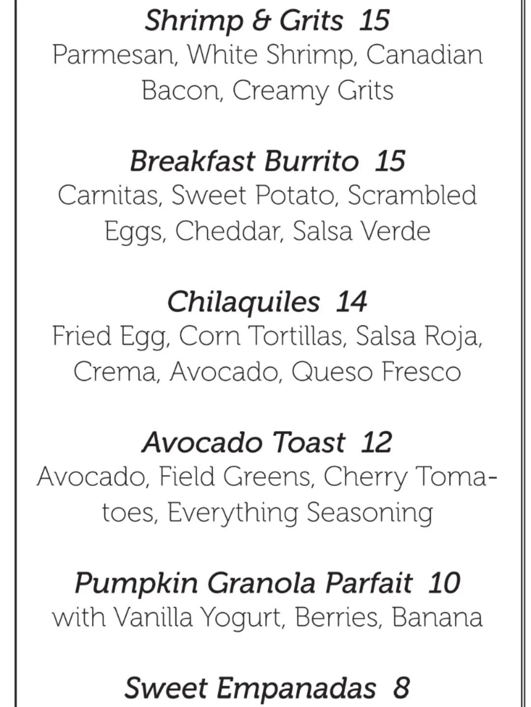 Chef Max is back!

Brunch is back!

Saturday's &amp; Sundays
10am-2pm