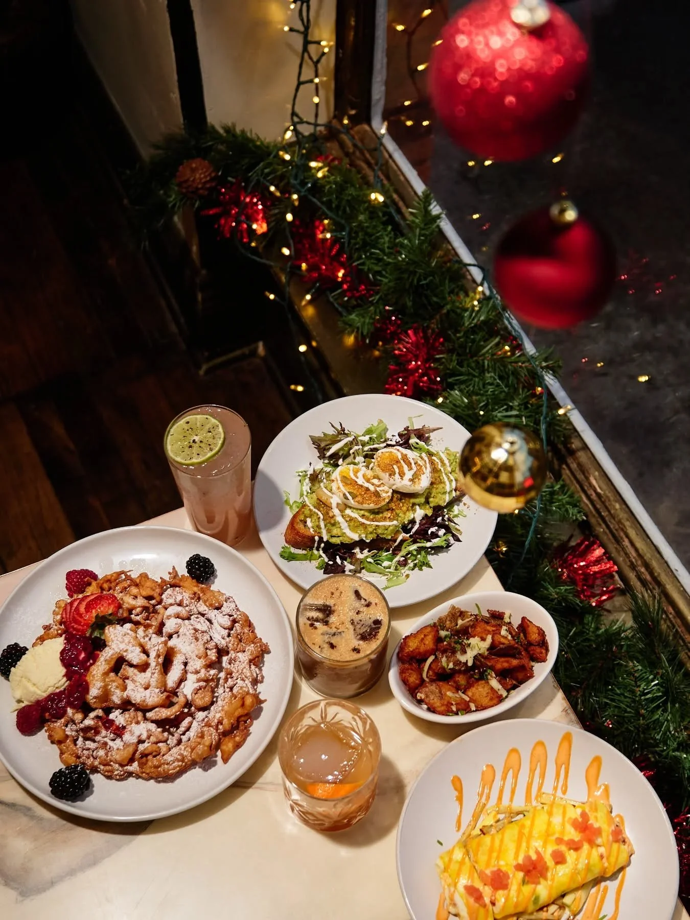 🍾 New Year's Brunch 🍾
Can't Stop Won't Stop Into 2026

Specials:
Luck, Prosperity &amp; Abundance
Black-eyed pea&ndash;corn cake topped with bok choy, sweet lump crab, crisp lardon, and Old Bay hollandaise

Rethink Your Resolutions
Crisp funnel cak