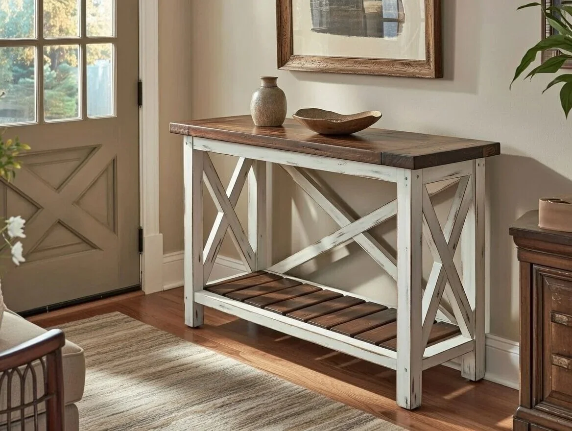 Country Farmhouse Console Table