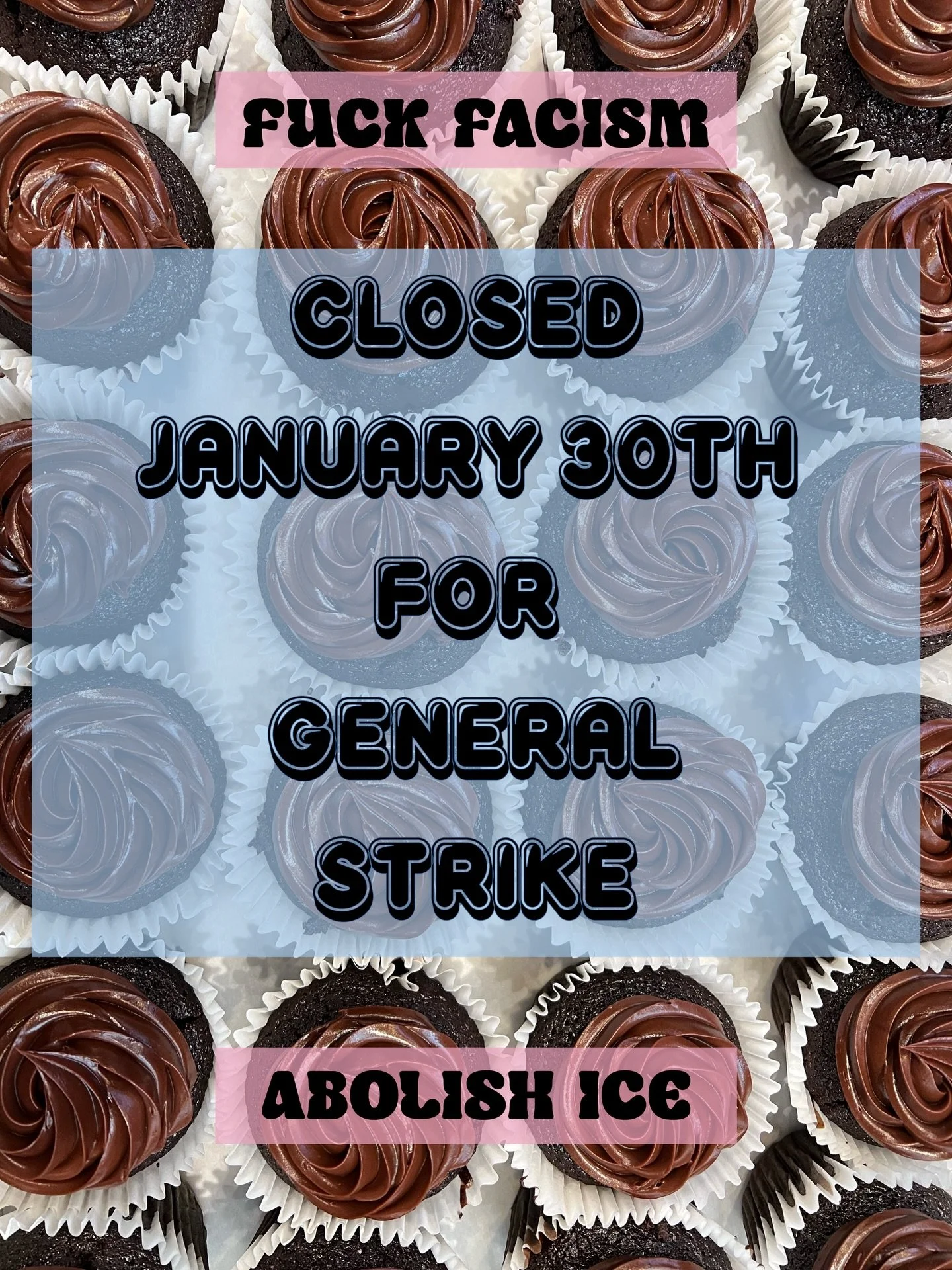 💖 We will be closed tomorrow for the general strike cause FUCK FACISM and FUCK ICE ✌🏼💖 

See Ya&rsquo;ll Saturday ❤️&zwj;🔥