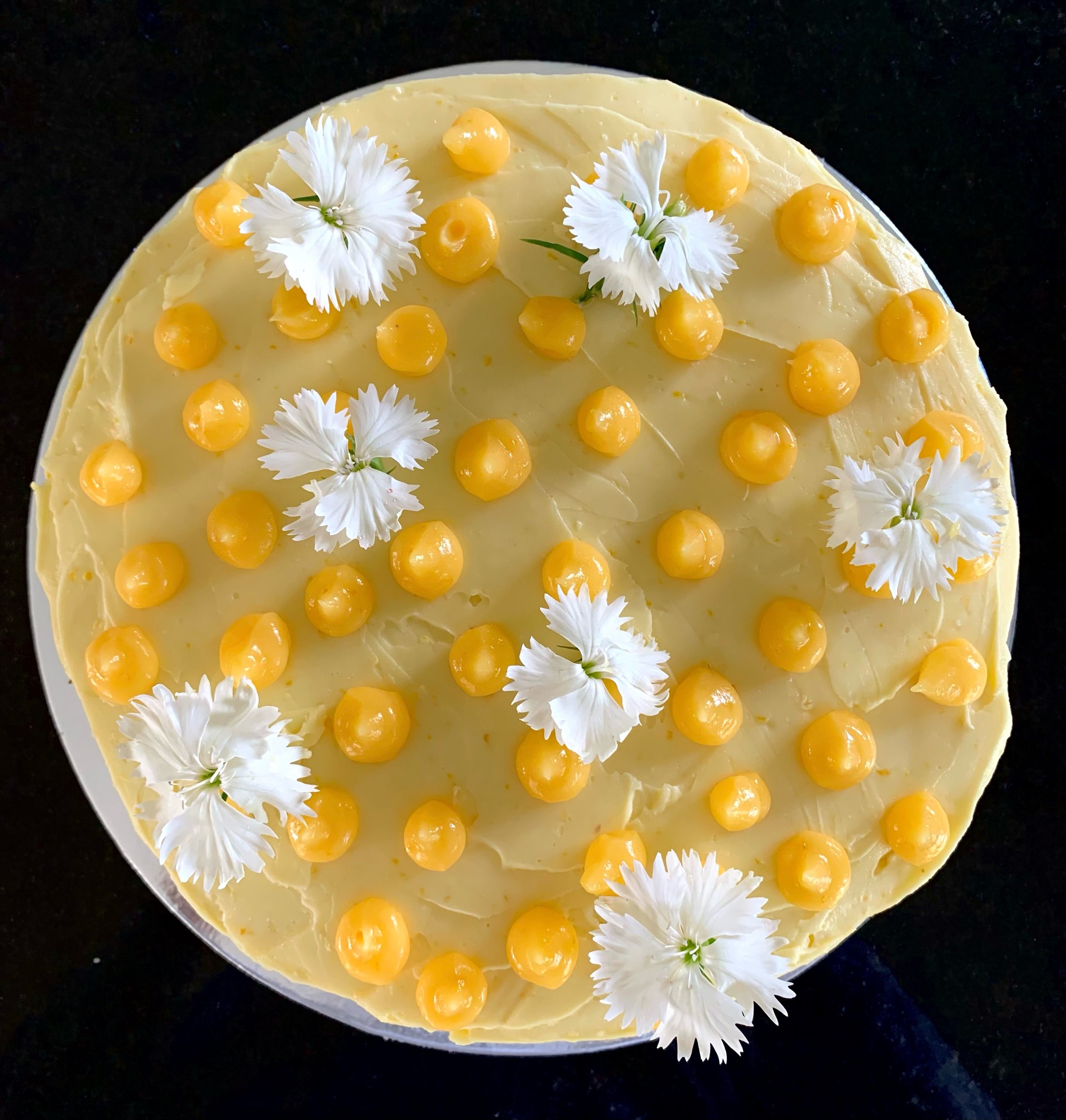 Lemon, Olive Oil, Yoghurt Cake with Lemon Curd, Cream Cheese Icing