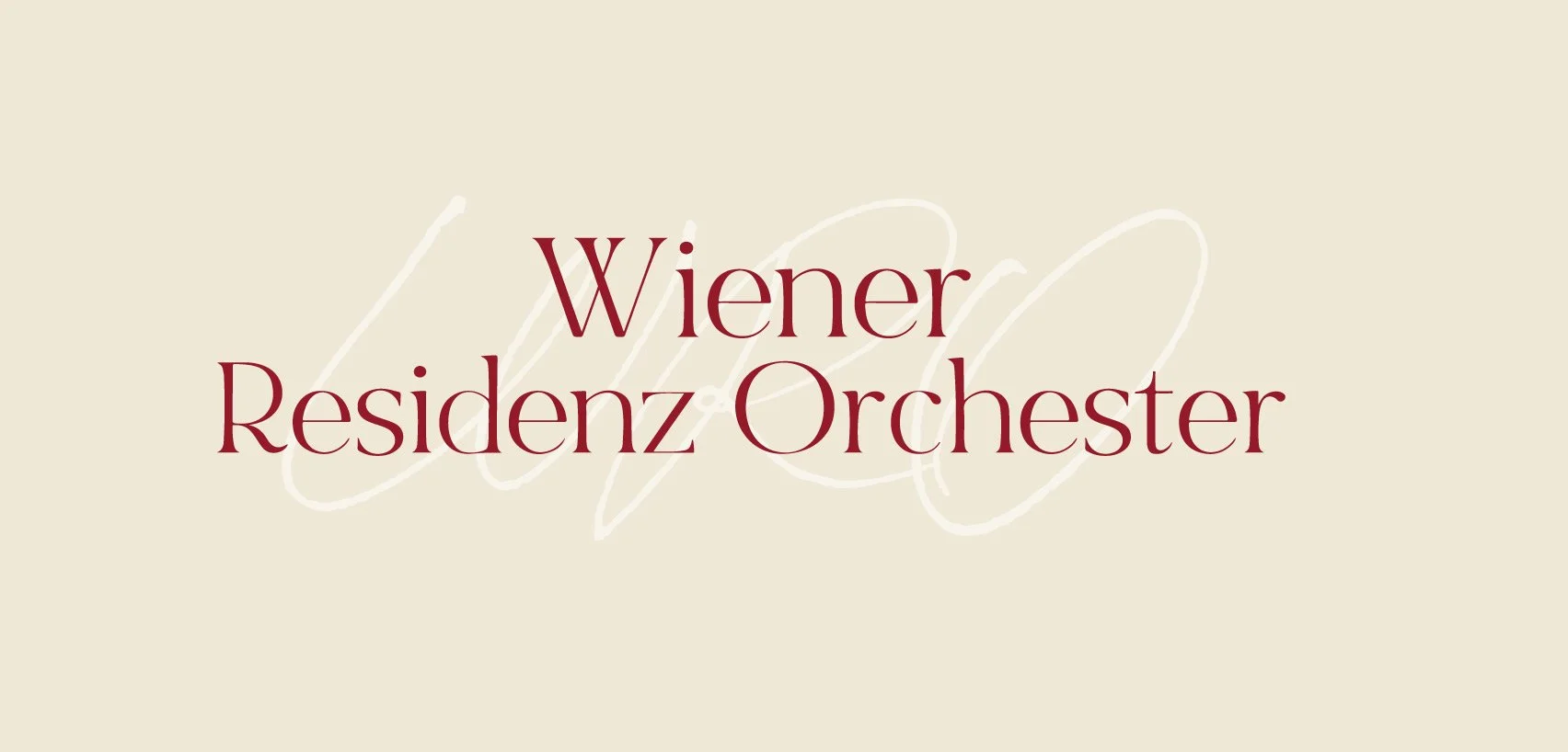 Text reading 'Wiener Residenz Orchester' on a pale beige background with a faint decorative line in the background.