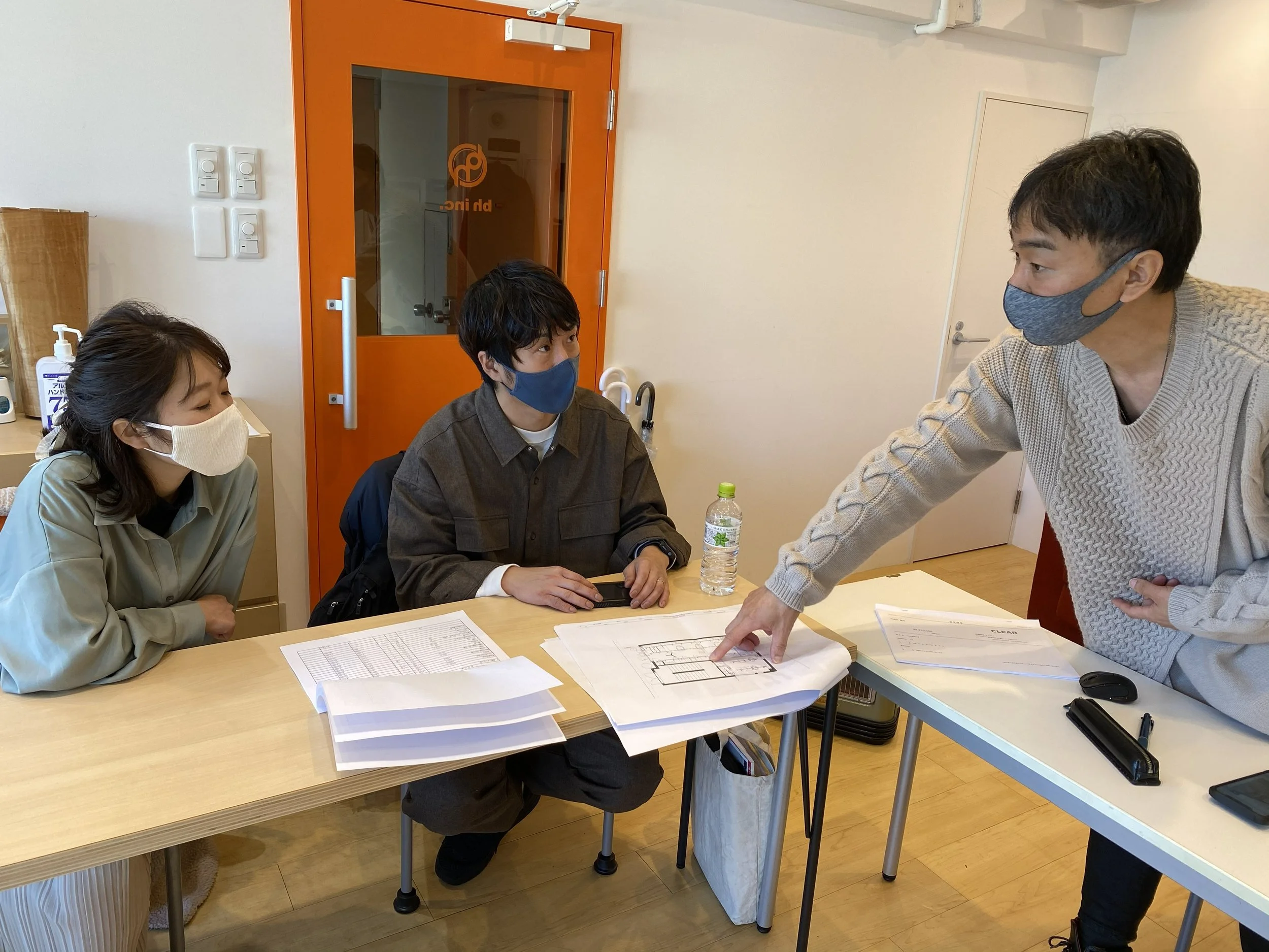 hair + malun　減額調整時-1　鈴木信行さん・亜希さんと店舗デザイナー藤井氏