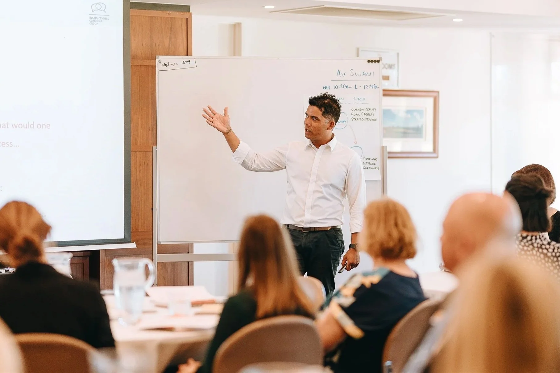 CCSolutions Director Av Swami facilitating a public program.