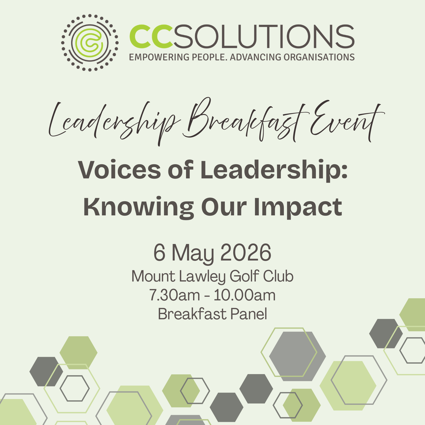Voices of Leadership: Know your Impact - Breakfast Event