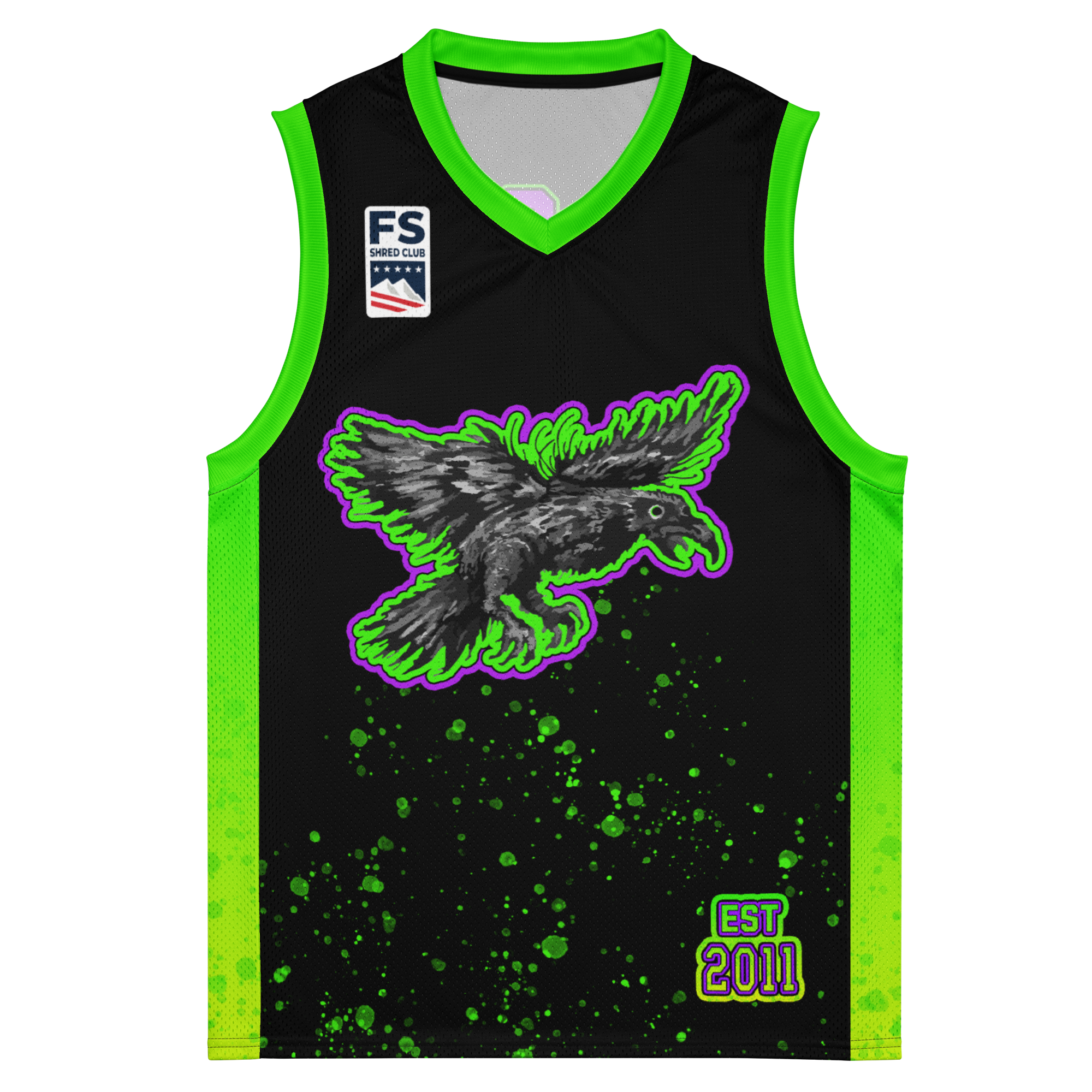 Rad Raven Basketball Jersey - Slime Green