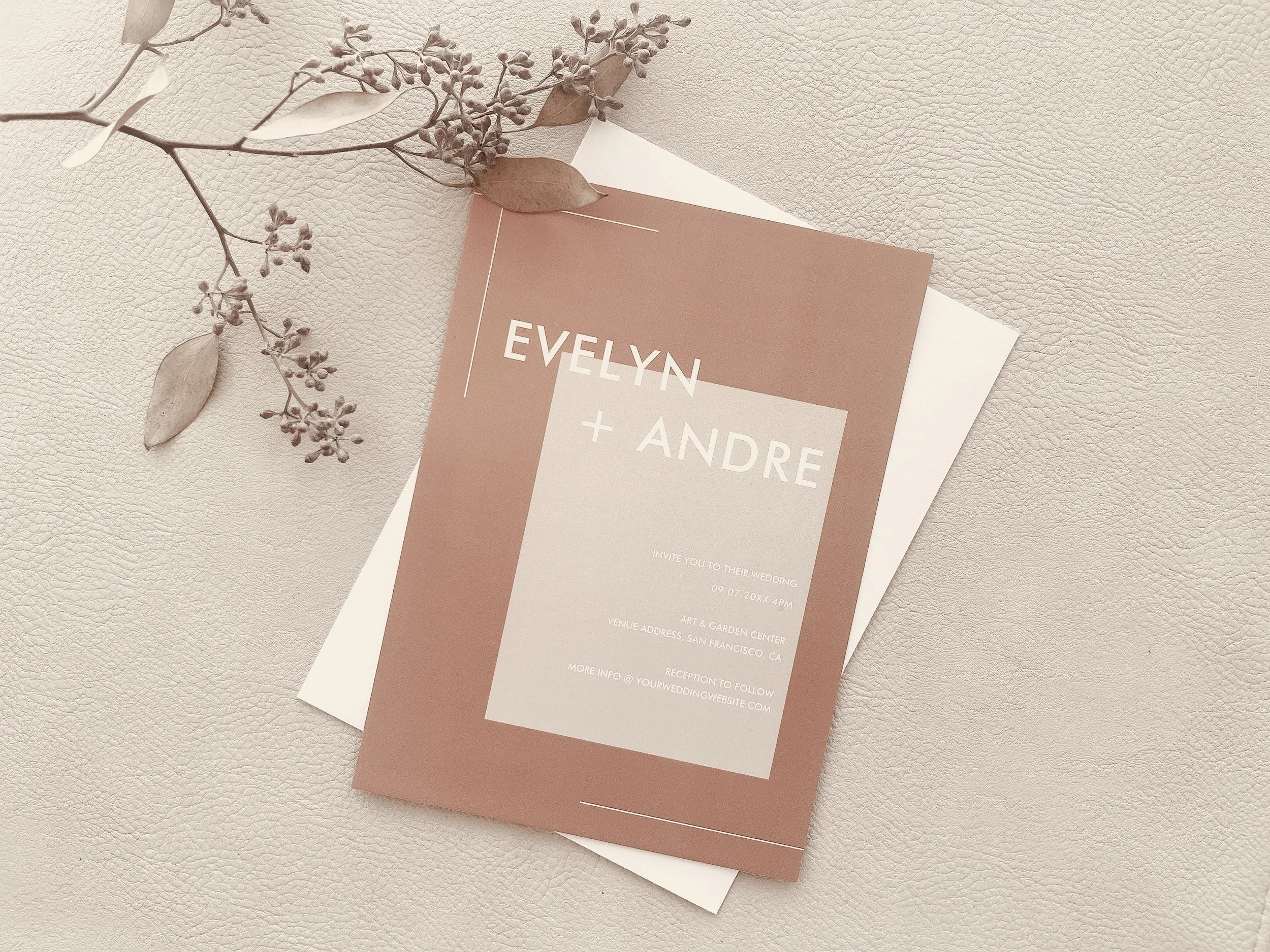 Terracotta Simple Modern Minimalist Wedding Invitation.jpeg