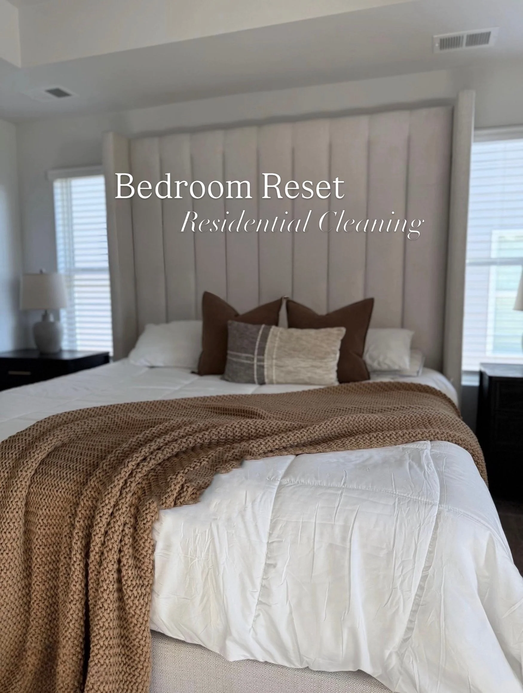 Your bedroom should be the most relaxing room in your home. 🤍

A simple reset can completely change how your space looks, feels, and even how you start and end your day.

Fresh linens. Fluffed pillows. Perfectly made beds. It&rsquo;s the little deta
