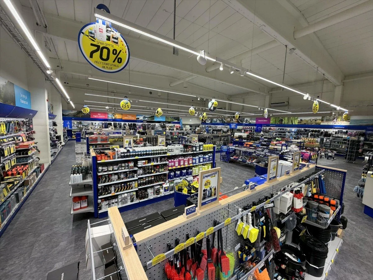 Lys som løfter butikkopplevelsen hos nye thansen i Molde