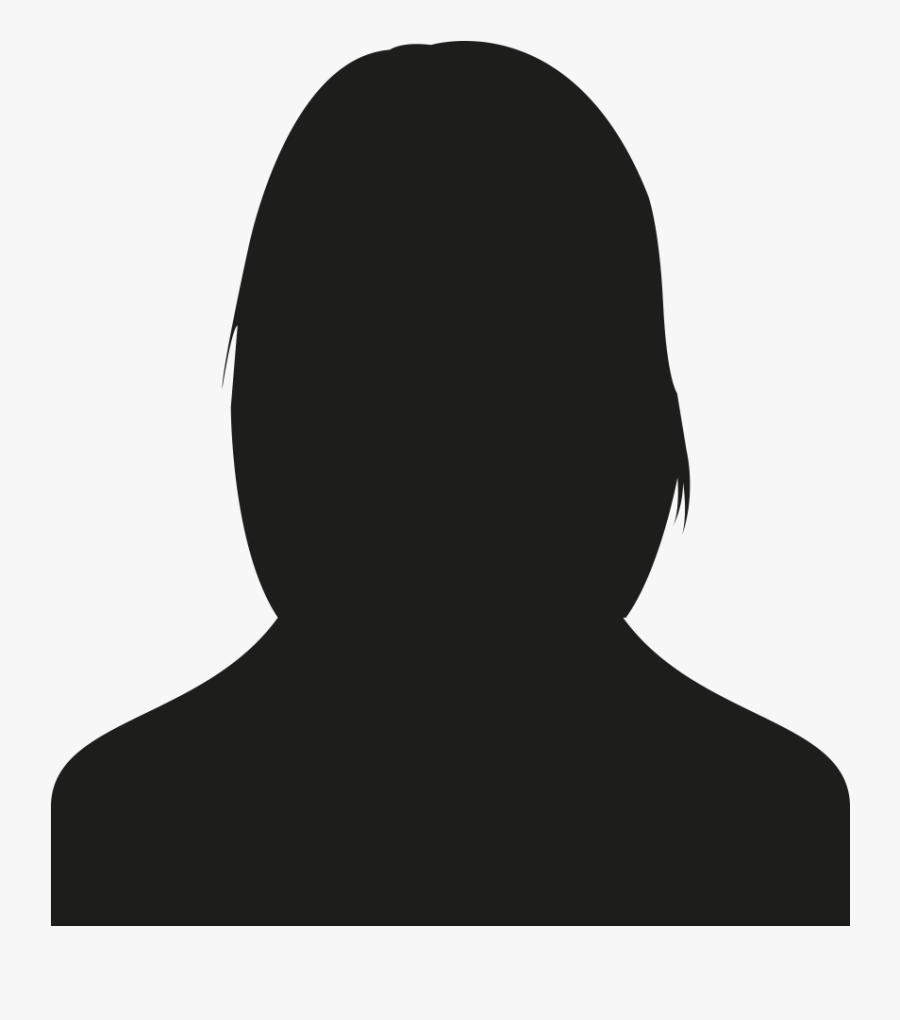 Silhouette of a woman's head and shoulders with shoulder-length hair.