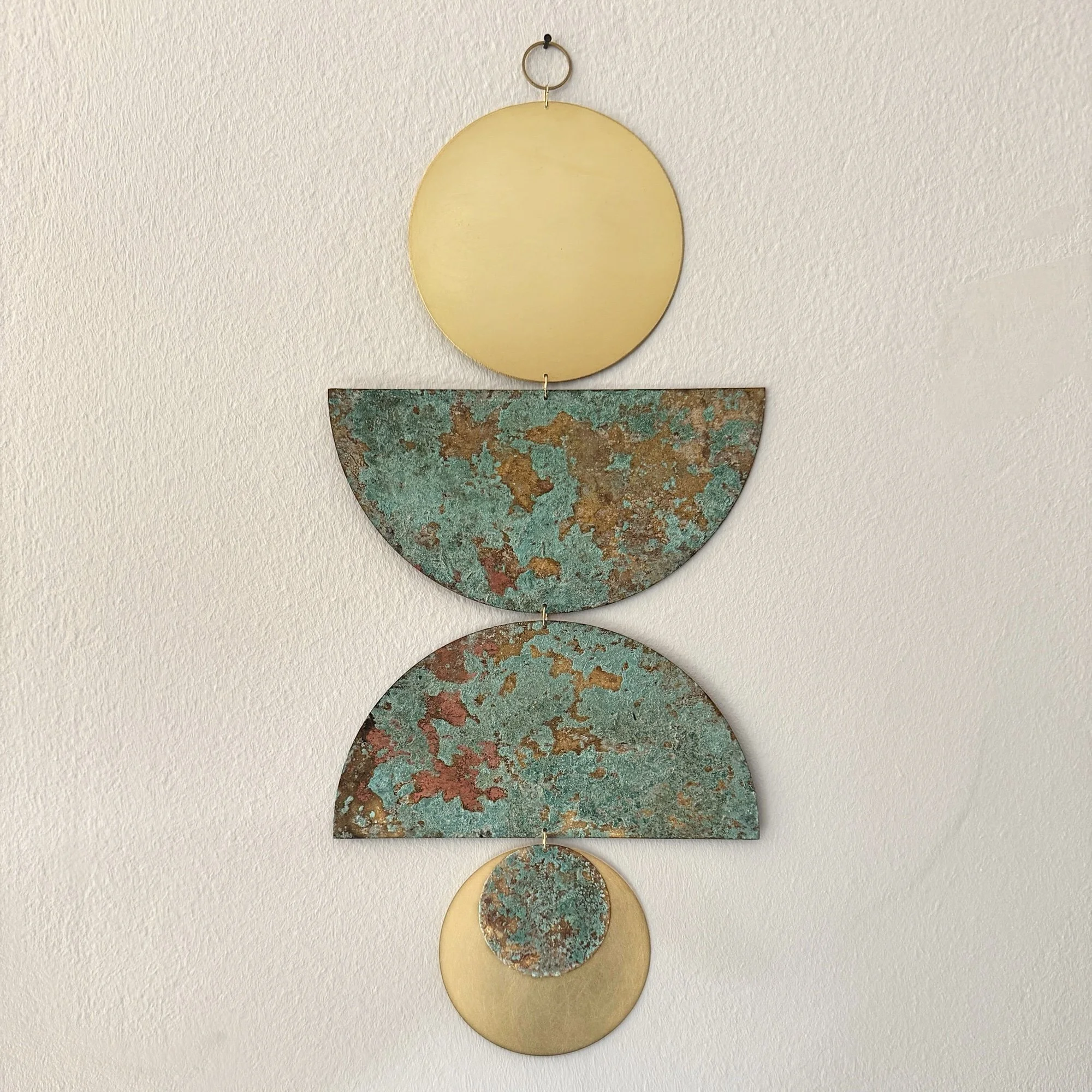 SAMAY one-of-a-kind patina wall art in brass, handmade in Barcelona