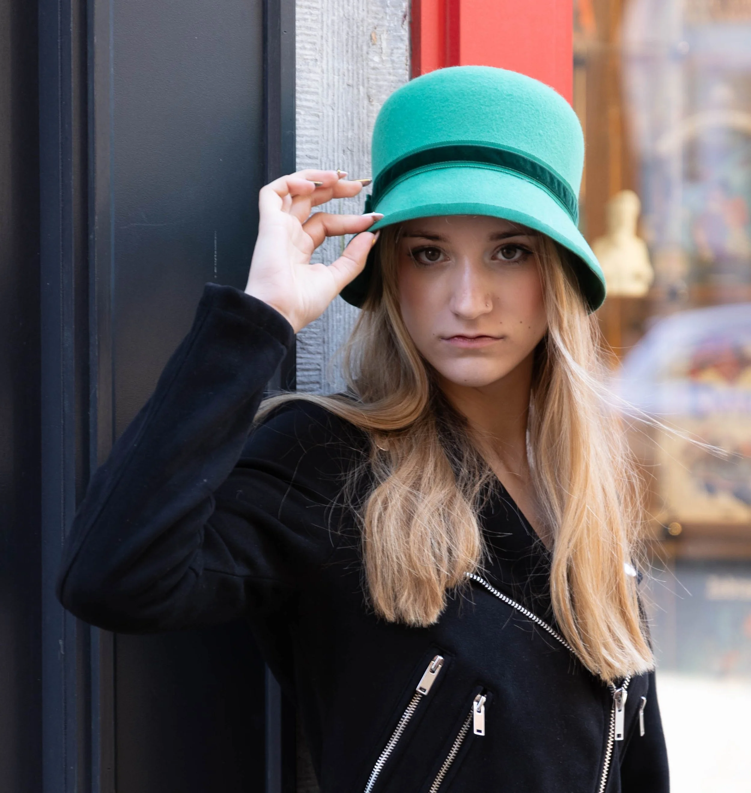 chapeau cloche femme en feutre vert
