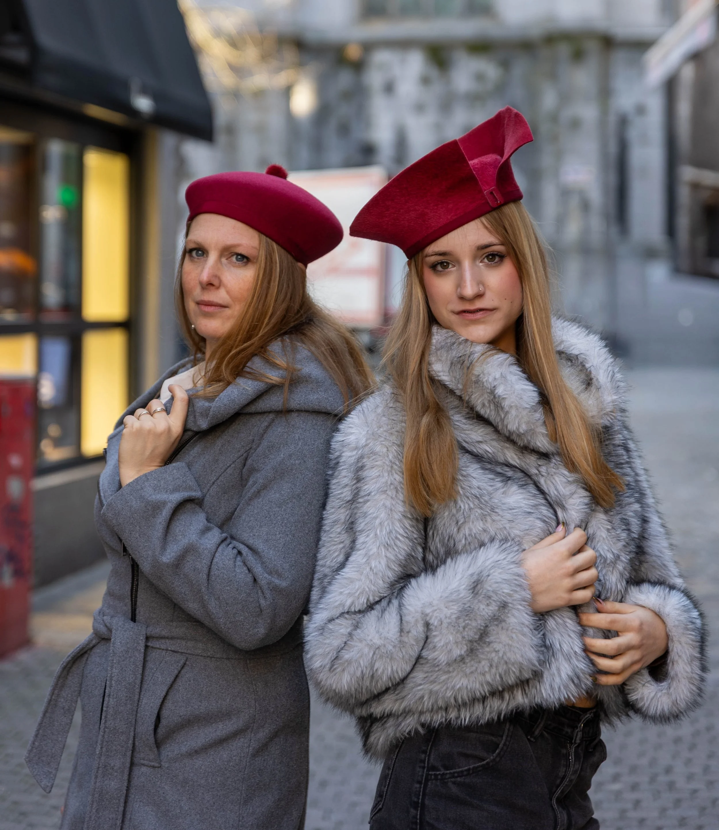 chapeau beret feutre de lapin laine  bordeau