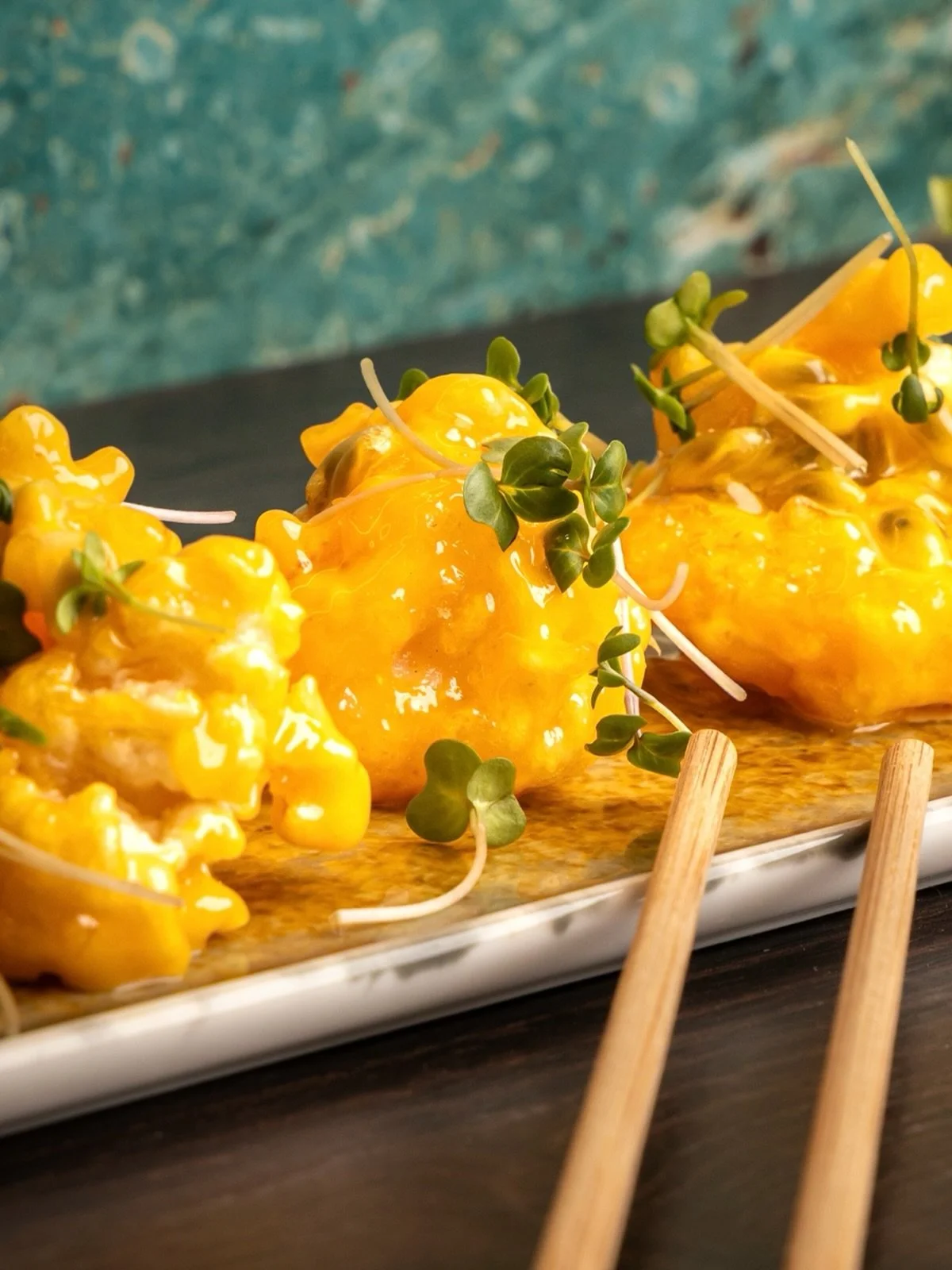 🍍✨🦐 Passion fruit King Prawns! Lightly buttered for a crispy, tangy flavour! 🦐✨🍍

#niuko #prawns #passionfruit #panasian #londonfood