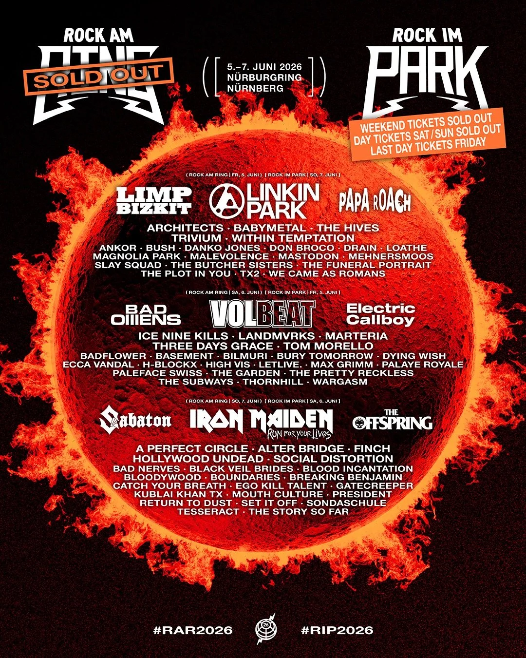 We are excited to come back to Germany! See ya at @rockamringofficial and @rockimparkofficial 

#RAR2026 | #RIP2026