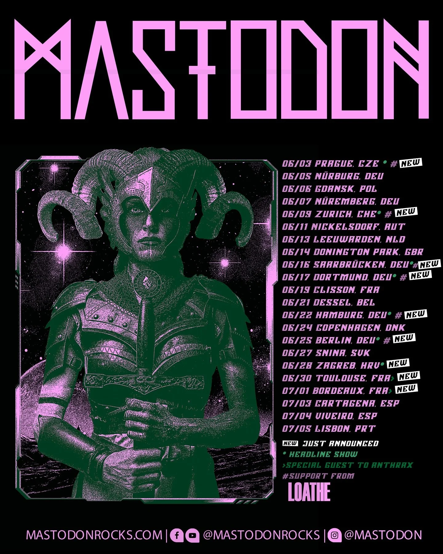 TICKETS ON SALE NOW for all headline shows in Europe!

Just added:

6/29 Toulouse, FRA @ Le Bikini 
7/01 Bordeaux, FRA @ Le Rocher de Palmer

With @Anthrax