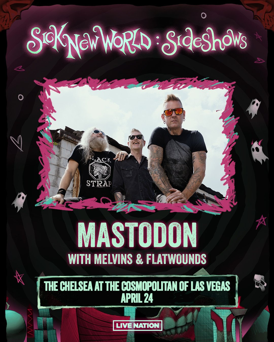 Can't wait for the festival? Don't. Mastodon sideshow April 24 in Las Vegas!

Pre-sale starts Wednesday 3/18 at 10AM with code STEAMBREATHER. 
On sale Friday 3/20 at 10a PST.
