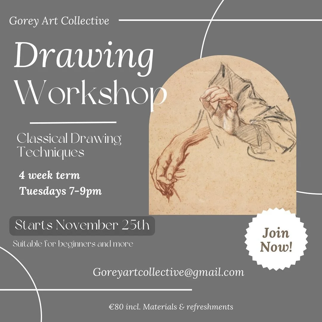 Saoirse&rsquo;s next block of Classical Drawing classes is coming up and the last session filled up fast. DM or email goreyartcollective@gmail.com to book 🖊️