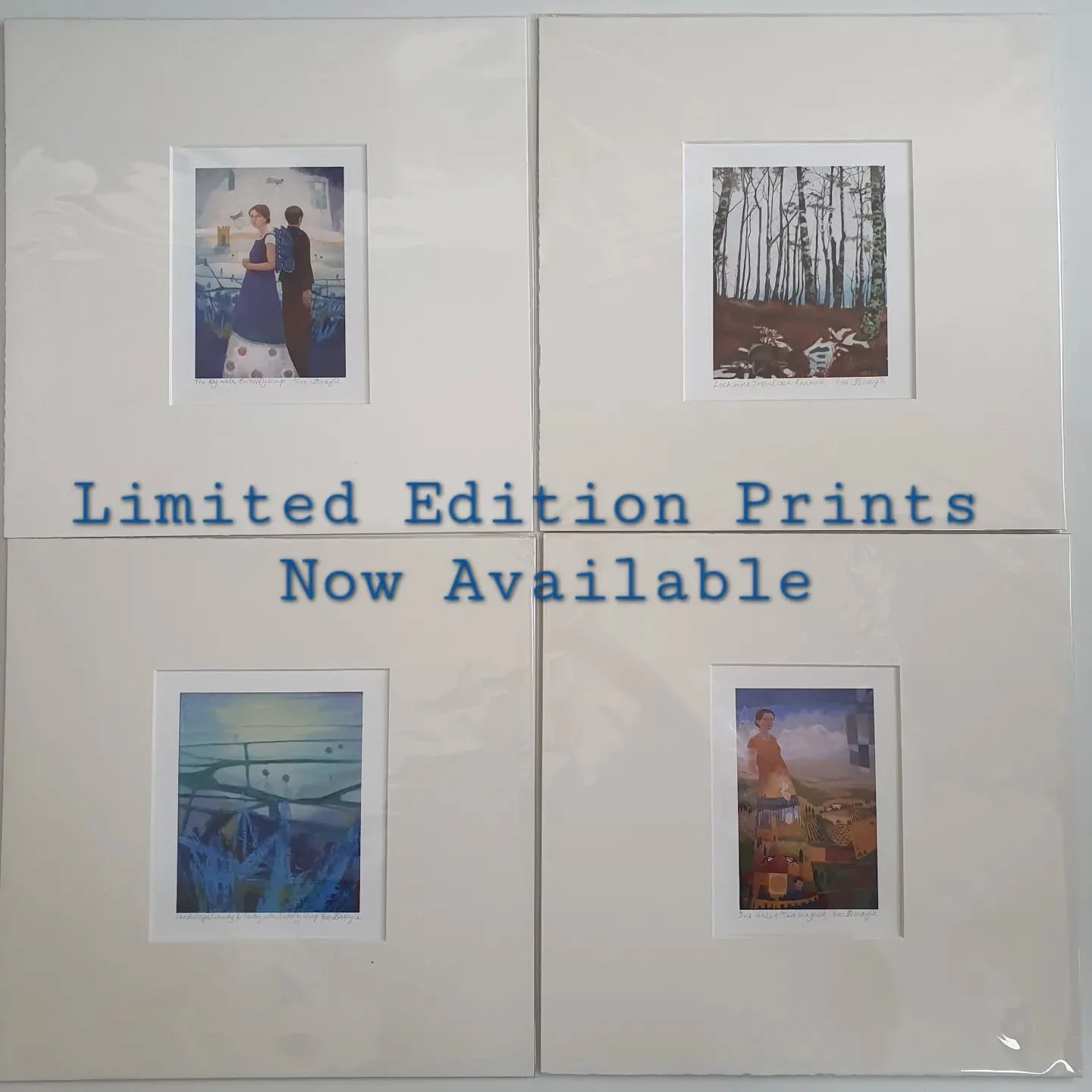 Limited Edition Glicee Prints are now available at the Line Gallery.  These are small prints, the image is about A6 size. The Prints are mounted and unframed.  Postage can be arranged.

*Due Gaze (Two magpies)
*Study for the Boy with Butterfly Wings 