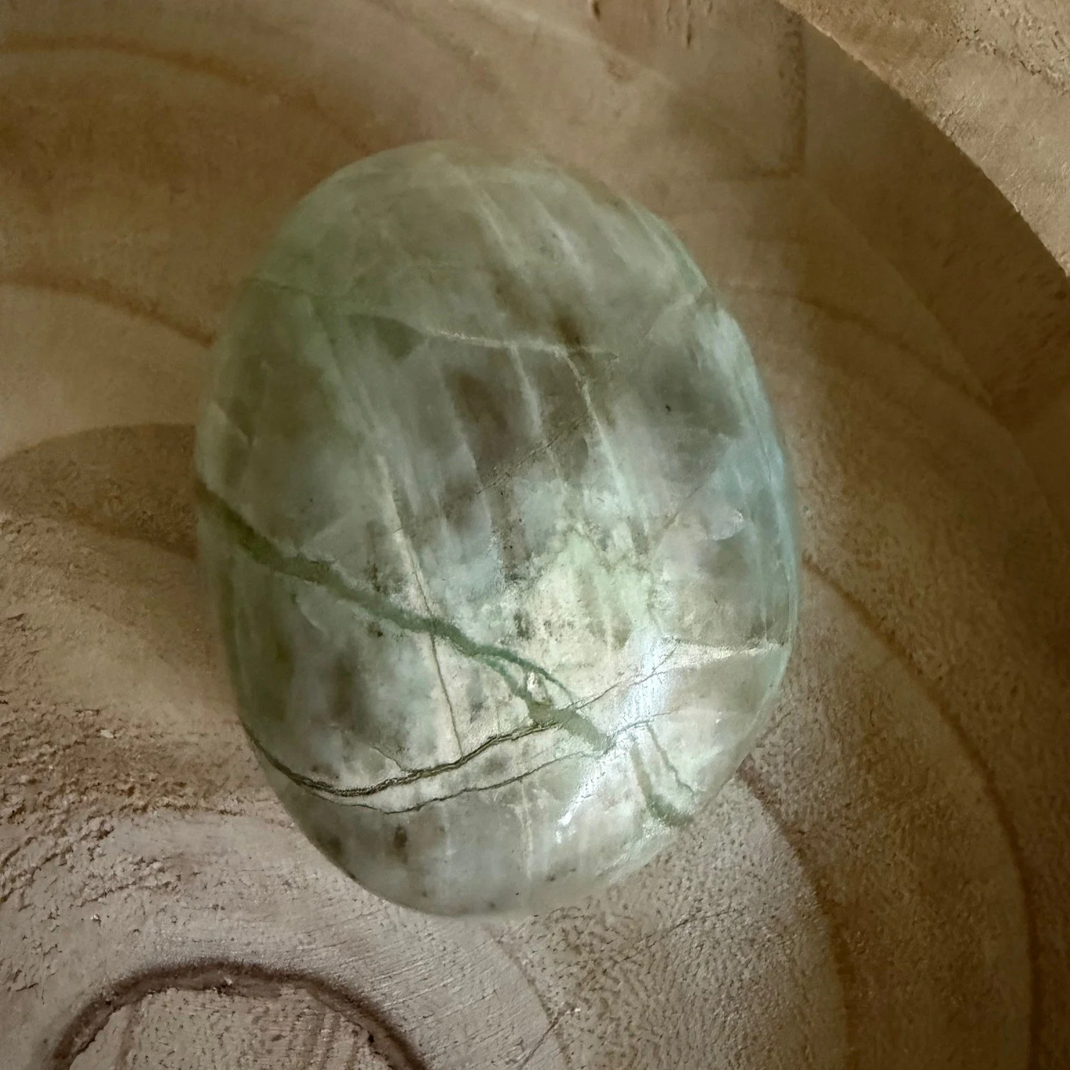Green Moonstone Palm Stone