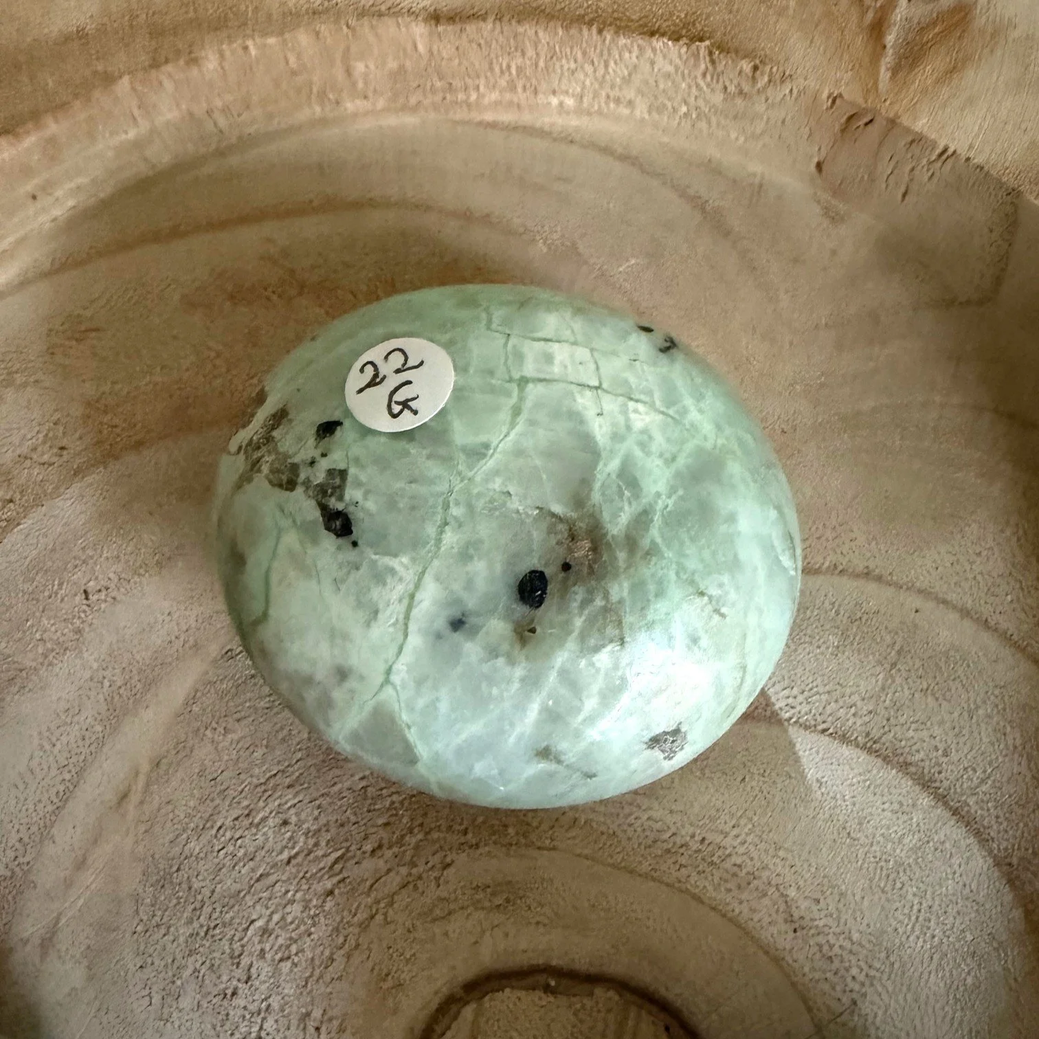 Green Moonstone Palm Stone