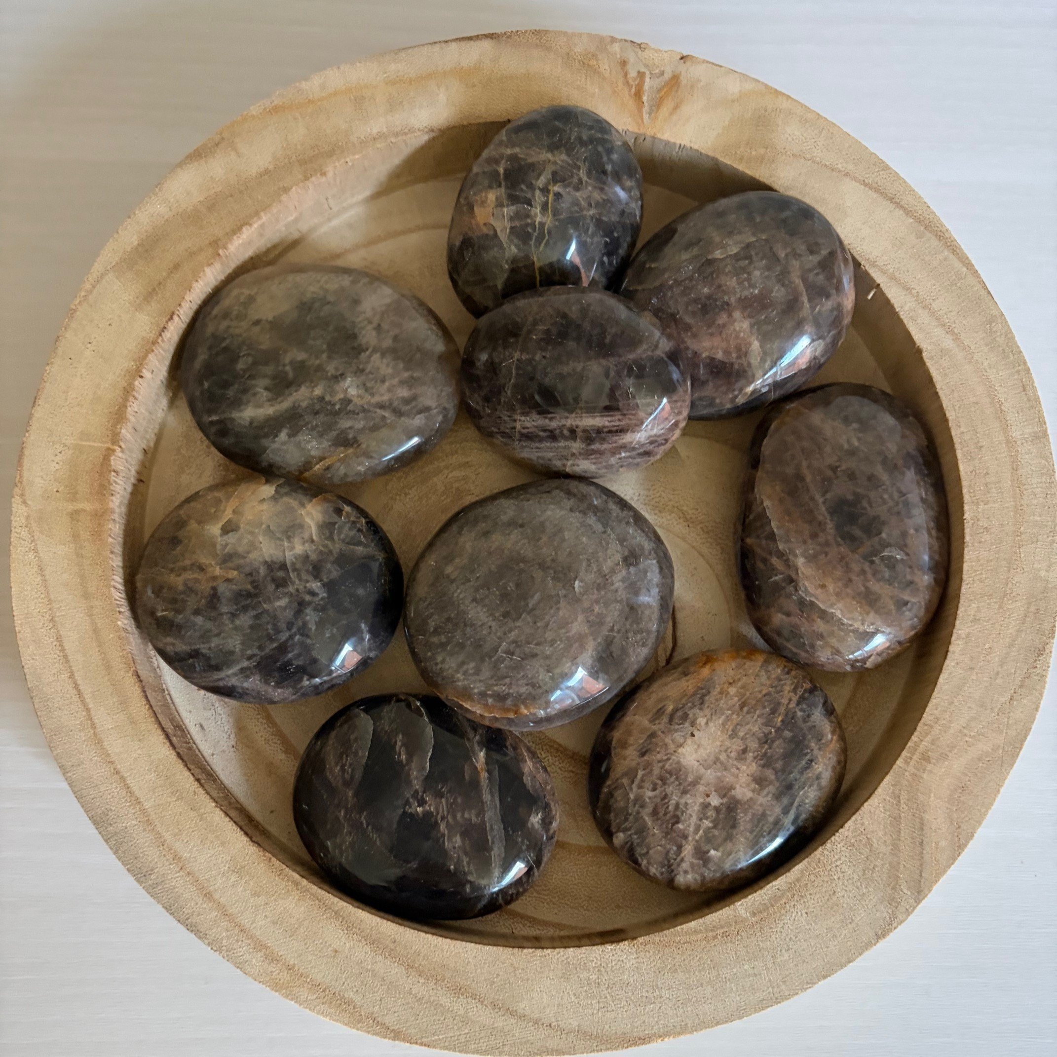 Black Moonstone Palm Stone