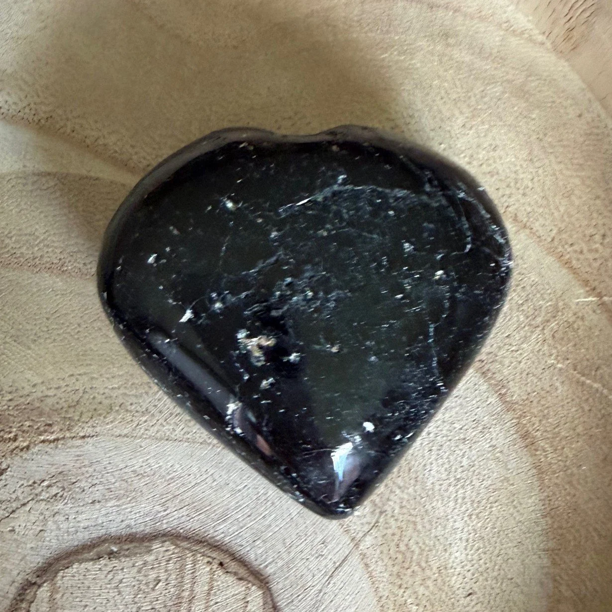 Black Tourmaline Polished Heart