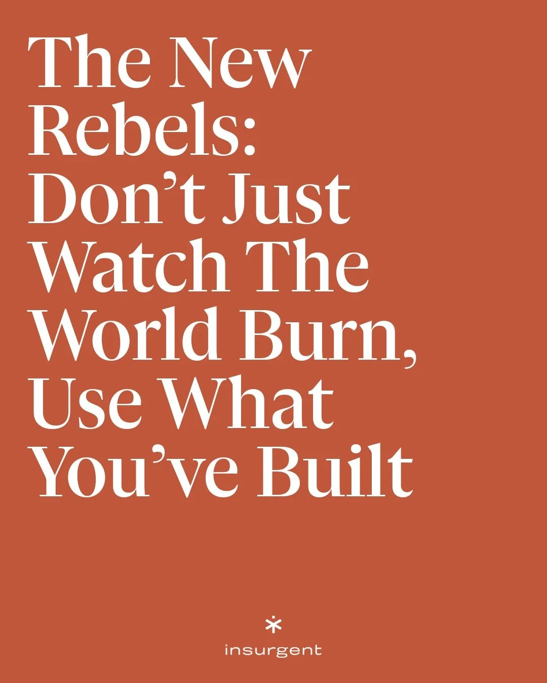 This moment demands more from you.
Your skills, platforms, capital and craft are forms of protest. Use them.

Full article in stories. 🏴