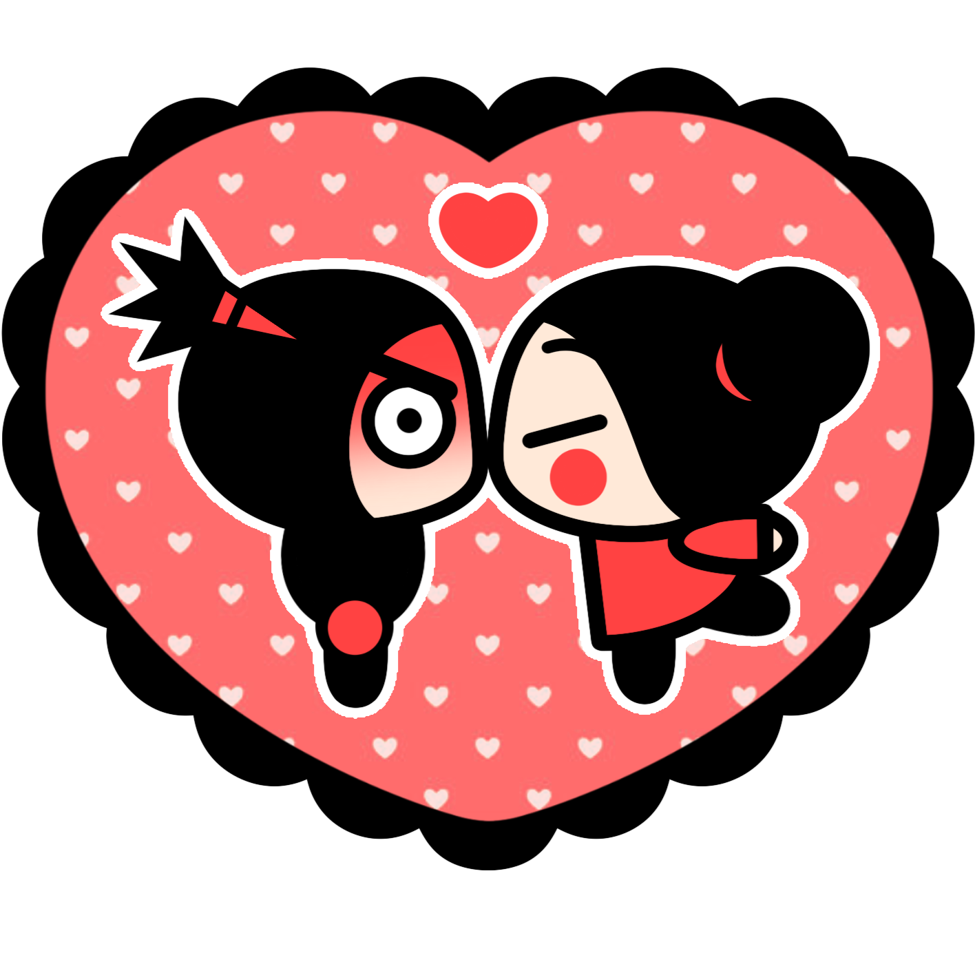Pucca and Garu Kissing Sticker