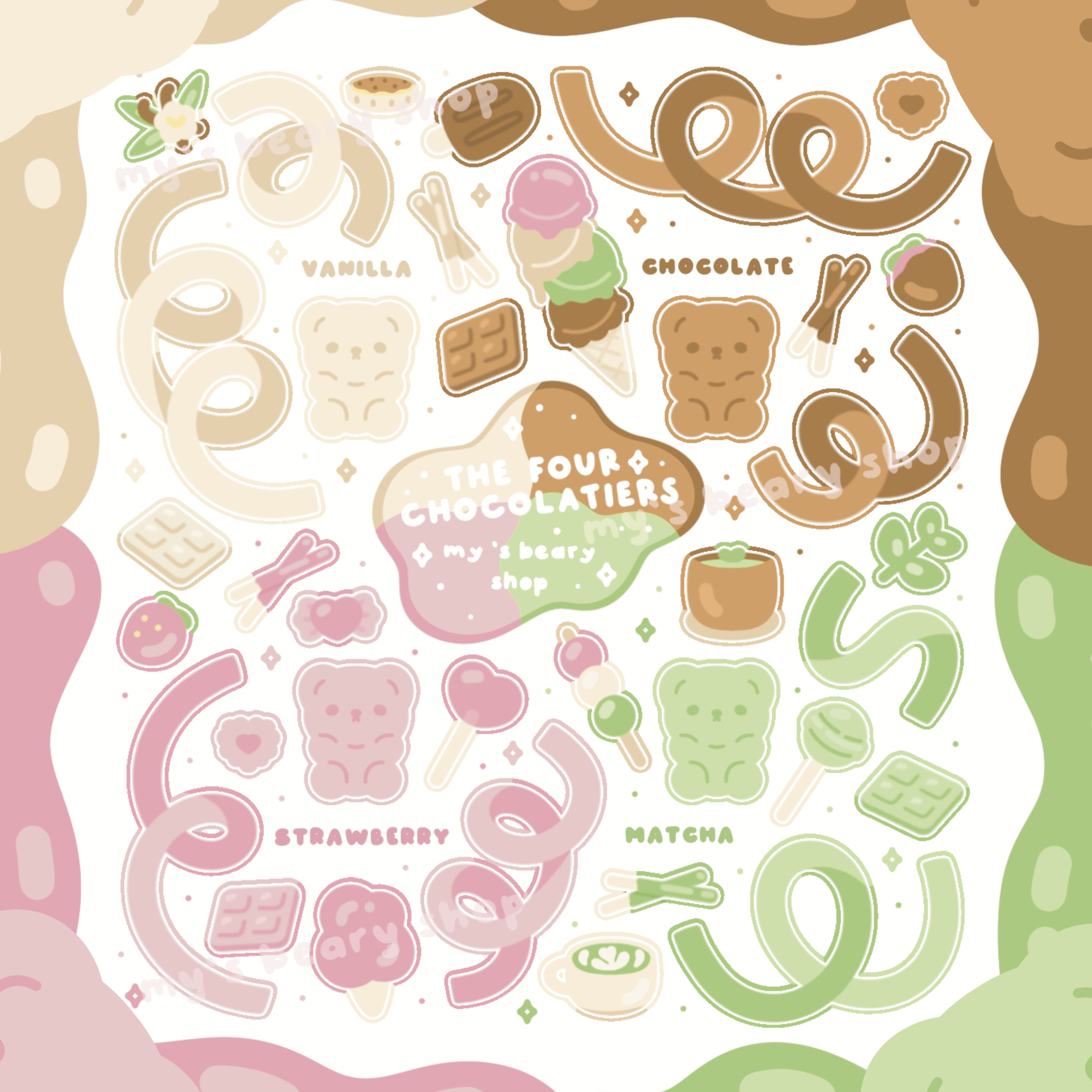 The Four Chocolatiers Sticker Sheet