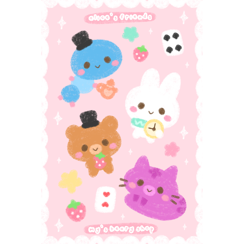 Alice and Friends Sticker Sheet