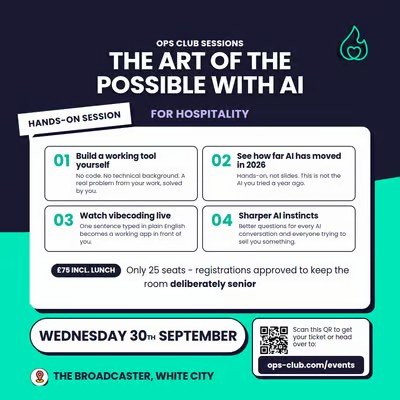 OPS CLUB SESSIONS: THE ART OF THE POSSIBLE WITH AI (FOR HOSPITALITY)