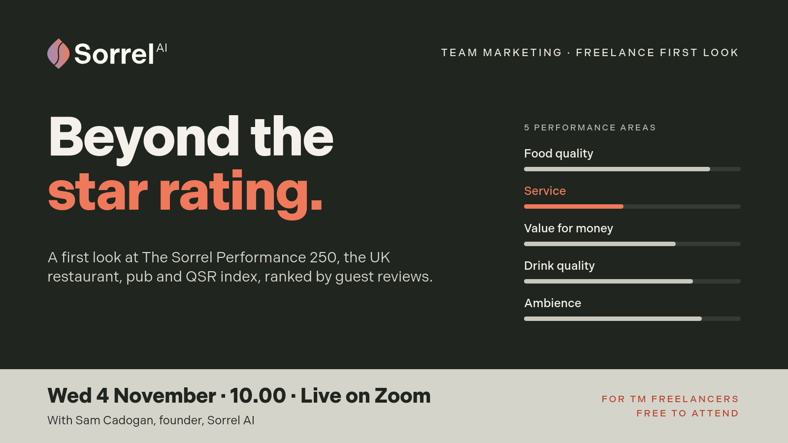 BEYOND THE STAR RATING - FOR OUR FREELANCE COMMUNITY ONLY