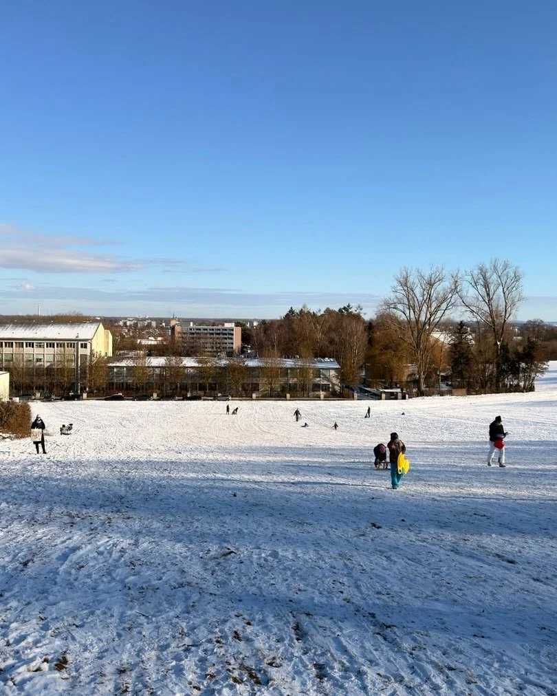 Heute war Rodeln mit den Kids angesagt am Boss-Berg meiner Kindertage. Heute sp&uuml;re ich aber die Holperer st&auml;rker. Mangelnder Schnee oder Alter? :) Habt ihr einen Rodel-Geheimtipp f&uuml;r Neuburg? Und total wichtig: Lenkschlitten oder Holzr