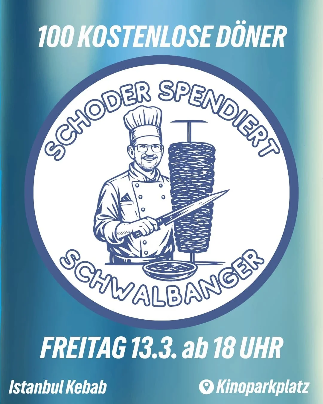 Was braucht der Schwalbanger? Was l&auml;uft gut und was muss besser werden?

Komm vorbei, schnapp dir einen D&ouml;ner und sag uns, was dich bewegt. Die ersten 100 D&ouml;ner gehen auf Gerhard! 🥙
💯

Markiere einen Freund mit dem du gerne kommen m&