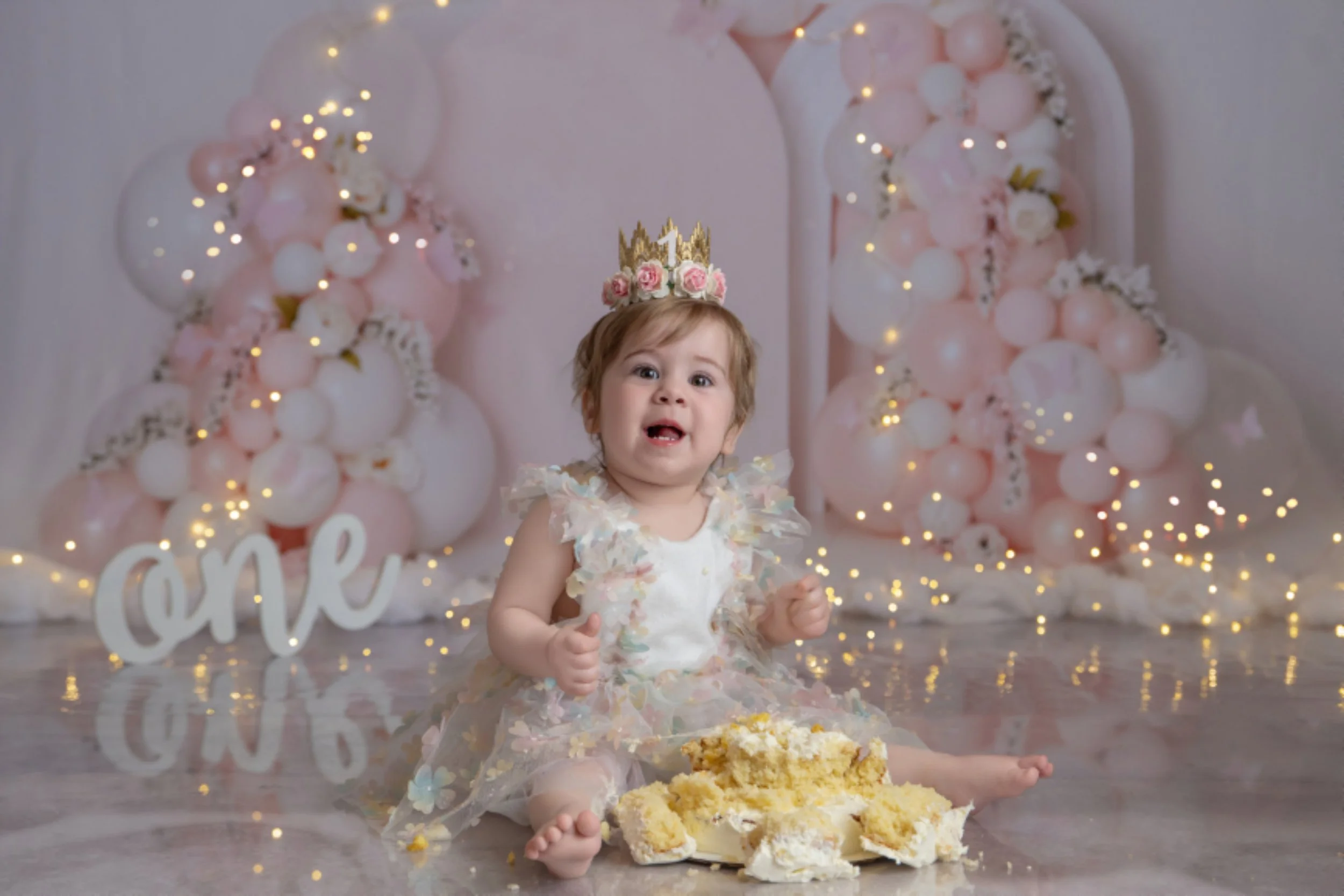 First birthday baby boy cake smash portrait Mercer County NJ photographer
