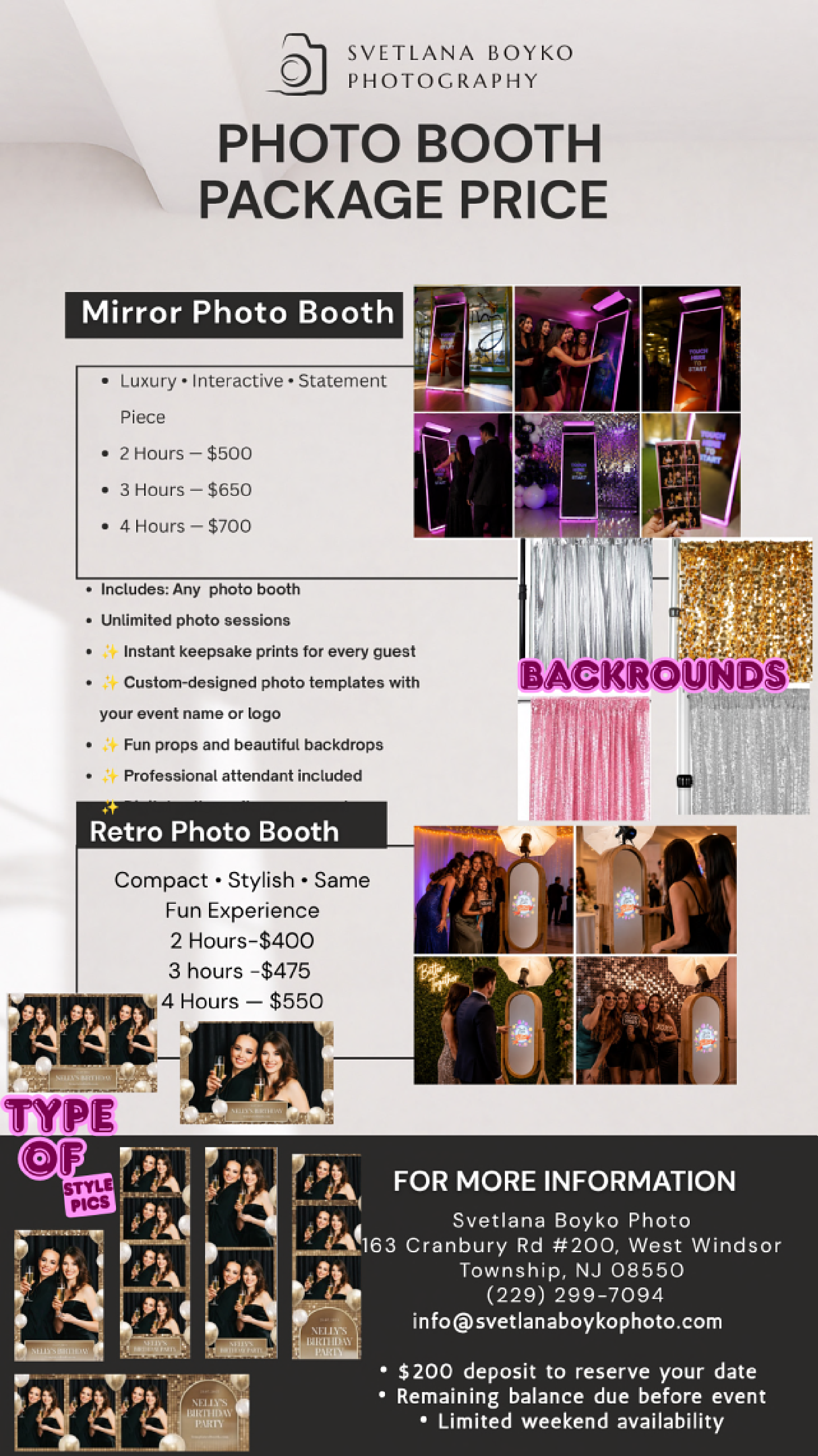 photo booth pricng and rental nj mercer county
