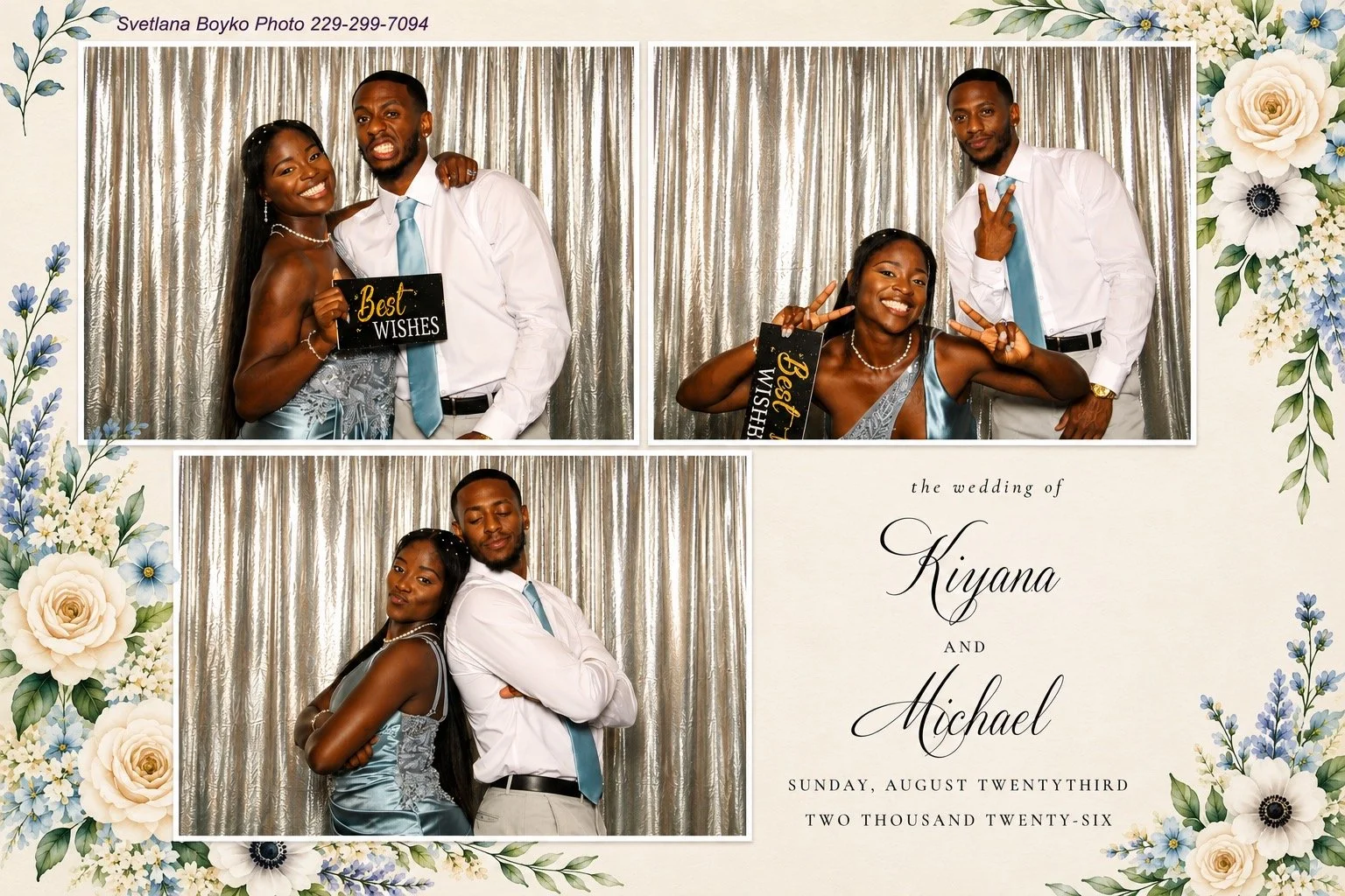 Wedding photo booth print with guests posing at a photo booth rental in Mercer County, NJ