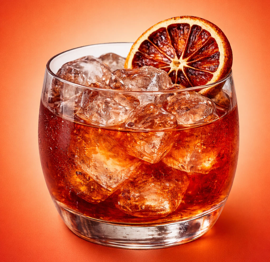 Sangriento Negroni (tangy, bitter, herbal, high alcohol)