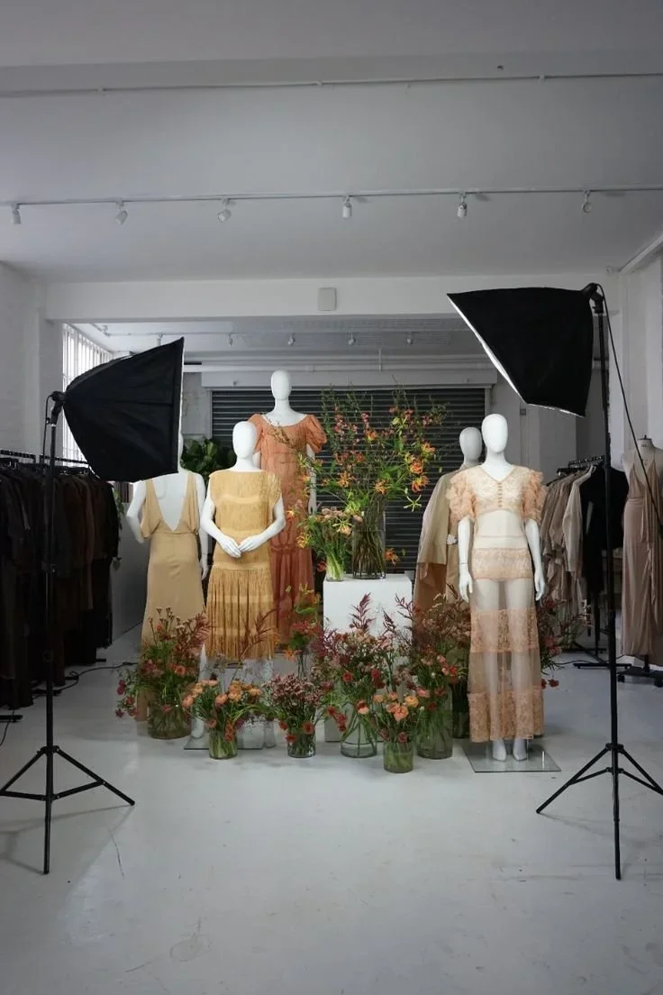 Floral Fashion Installation | 18.01LONDON Archive

Mannequins styled with historic garments surrounded by floral installations inside the 18.01LONDON archive.

Behind the scenes at 18.01LONDON featuring archival garments presented within a contempora