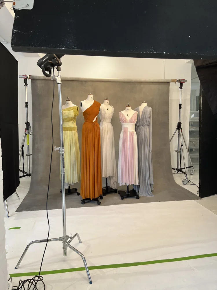 Madame Grès Inspired Pleated Gown Selection | 18.01LONDON Archive

Selection of pleated evening gowns displayed on mannequins during a studio photography session.

A curated selection of pleated gowns inspired by Madame Grès, showcasing classical dra