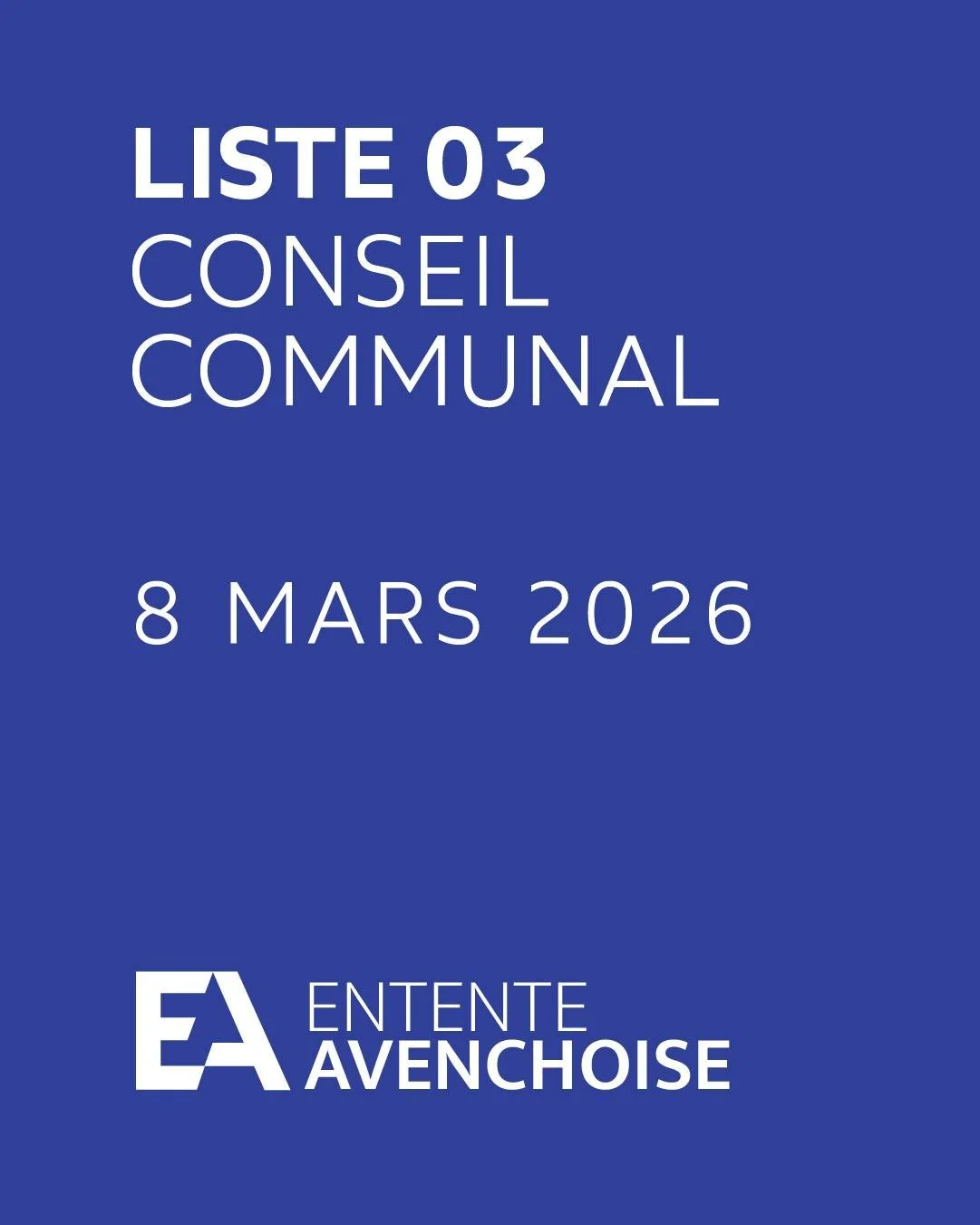Le 8 mars 2026, engagez-vous pour un Conseil communal attentif, ind&eacute;pendant et proche des r&eacute;alit&eacute;s locales.

Des femmes et des hommes investis pour d&eacute;fendre l&rsquo;int&eacute;r&ecirc;t collectif et faire entendre la voix 