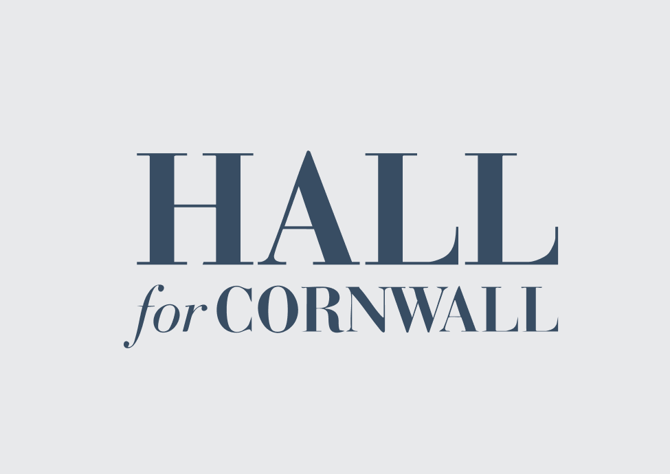 Logo reading "HALL for CORNWALL" on a light gray background.